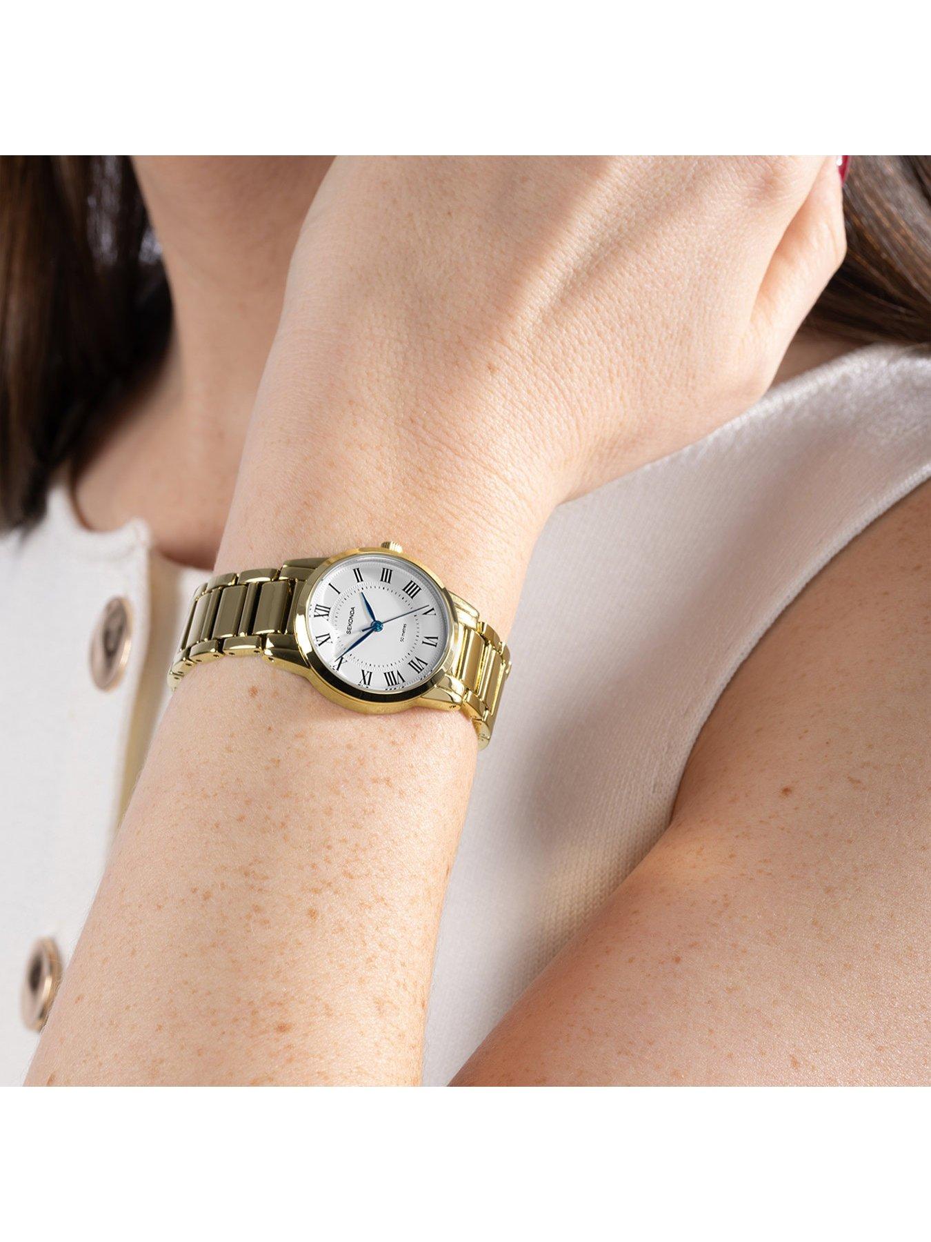 Image 3 of 7 of Sekonda Womens Beaumont Gold Alloy Bracelet with White Dial Analogue Watch
