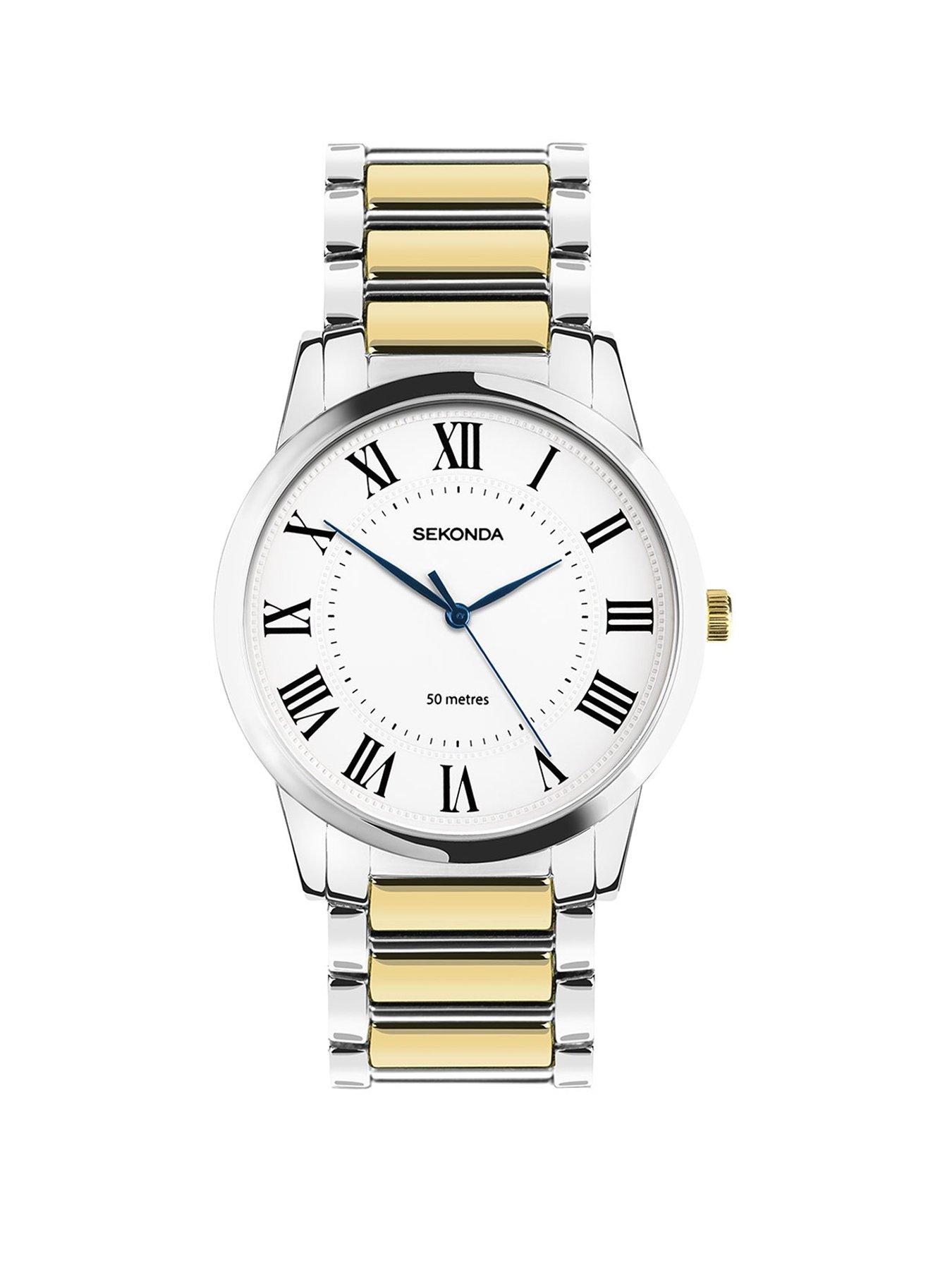 Image 1 of 7 of Sekonda Mens Beaumont Two Tone Alloy Bracelet with White Dial Analogue Watch