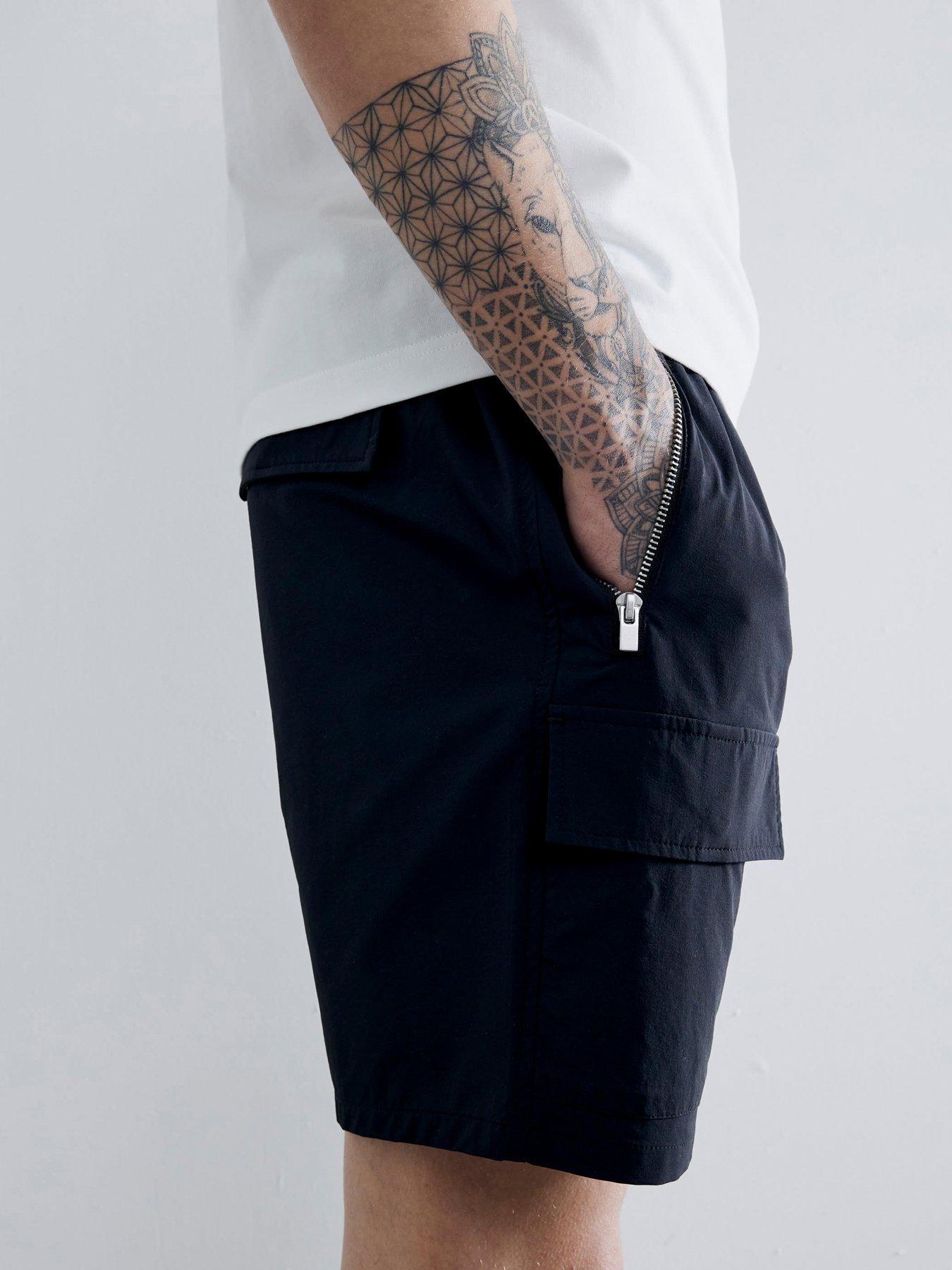  image of river-island-mayer-stretch-cargo-shorts-black