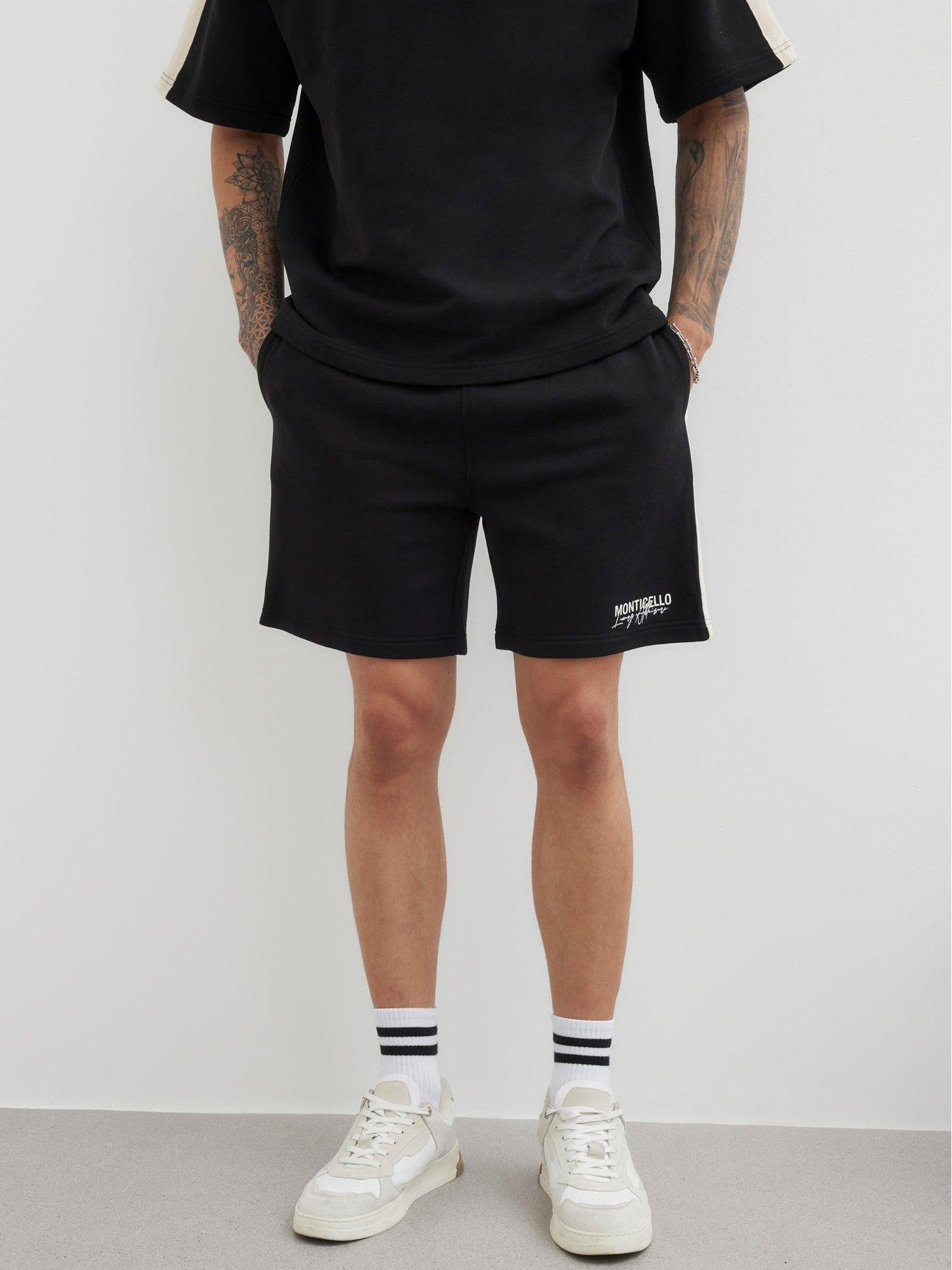 River Island Monticello Taped Shorts - Black