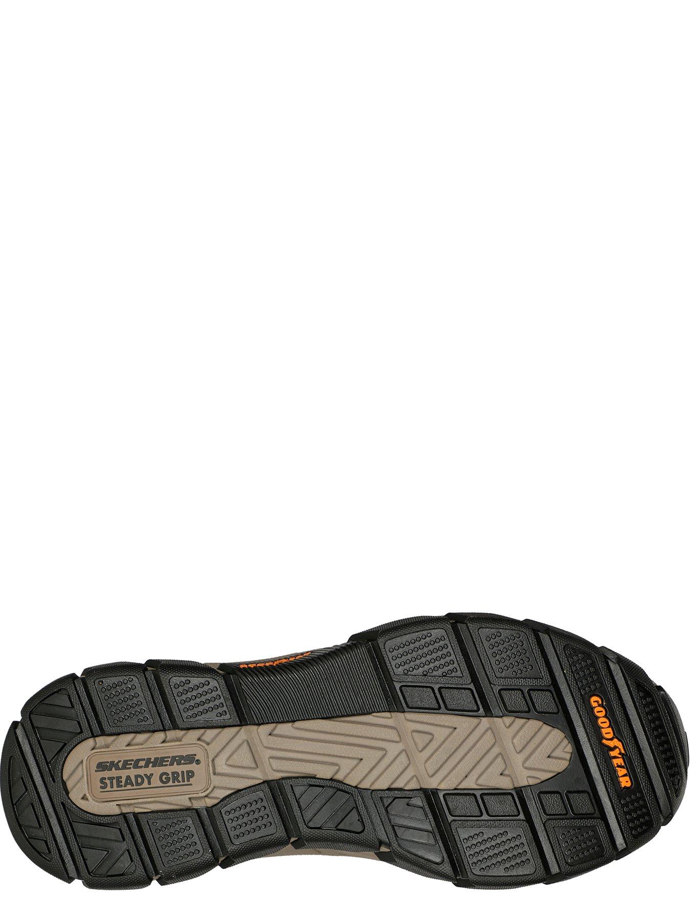  image of skechers-respected-wide-fit-moc-toe-leather-casual-slip-on-shoes--brown