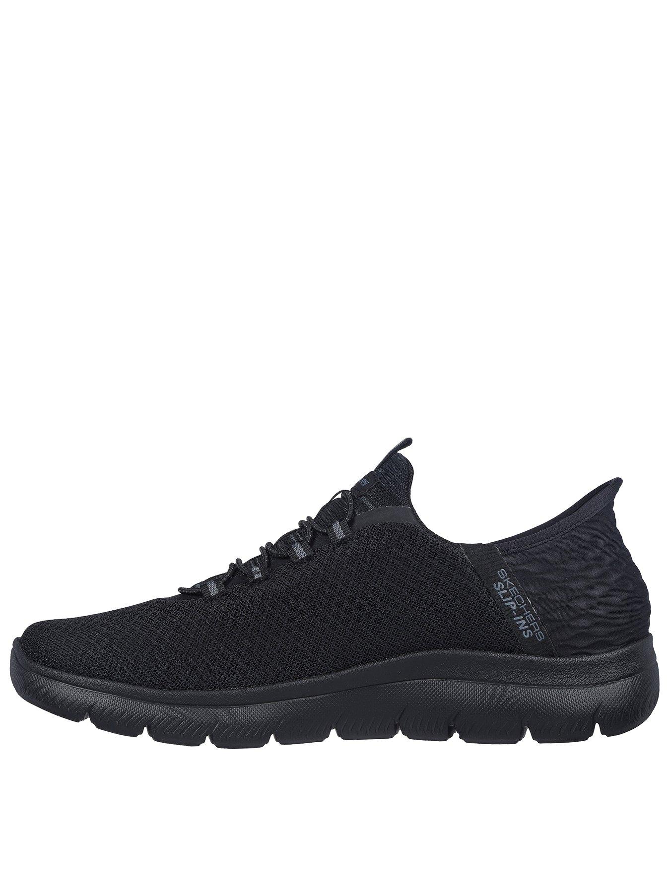 undefined Summits Wide Fit Mesh Slip On Trainers- Black