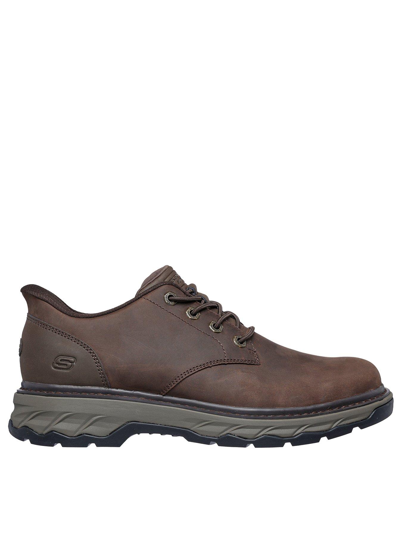 Skechers Lockett- Gustav Slip- Ins Bungee Lace Up Shoe-dark Brown