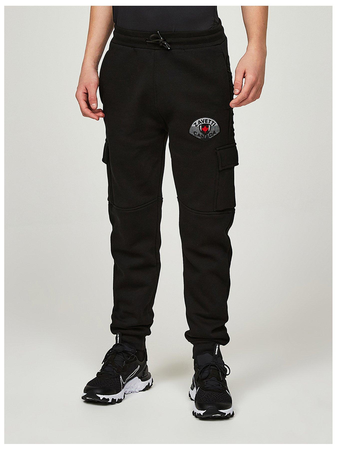 zavetti-canada-junior-boys-botticini-reflective-cargo-jogger-black