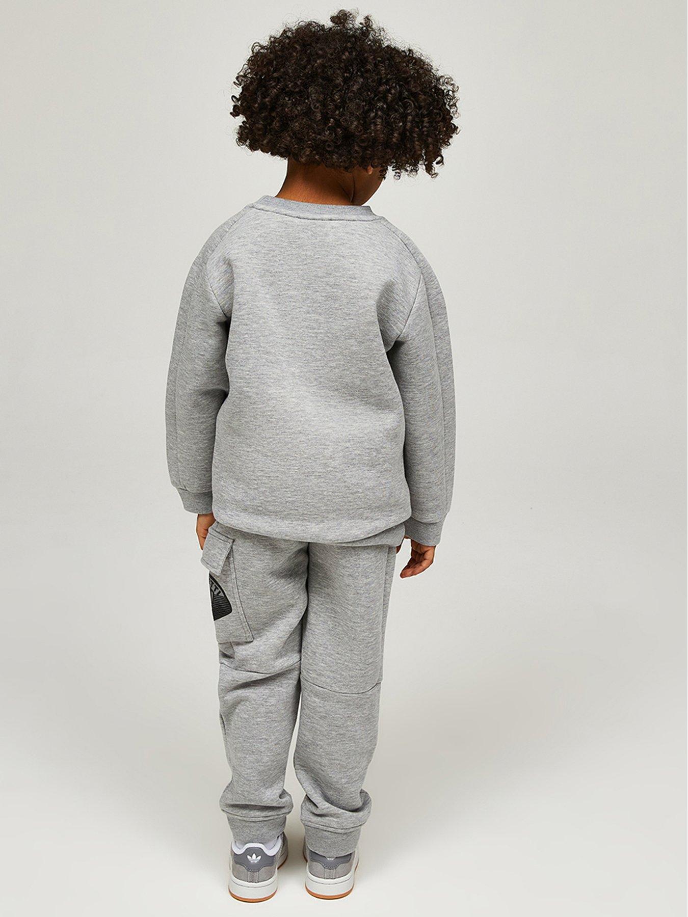  image of zavetti-canada-younger-boys-botticini-reflective-sweatshirt-and-jogger-set-grey