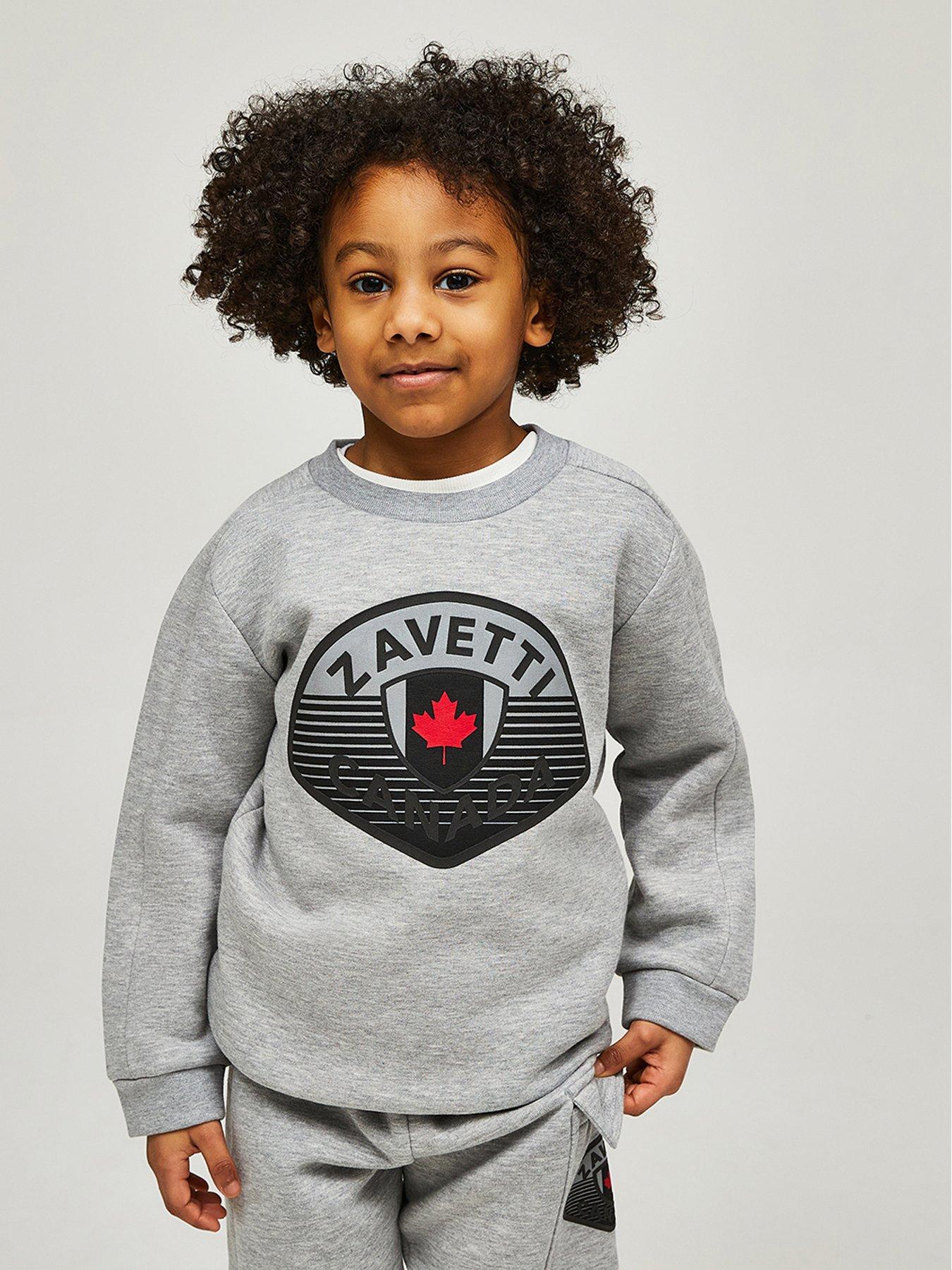  image of zavetti-canada-younger-boys-botticini-reflective-sweatshirt-and-jogger-set-grey