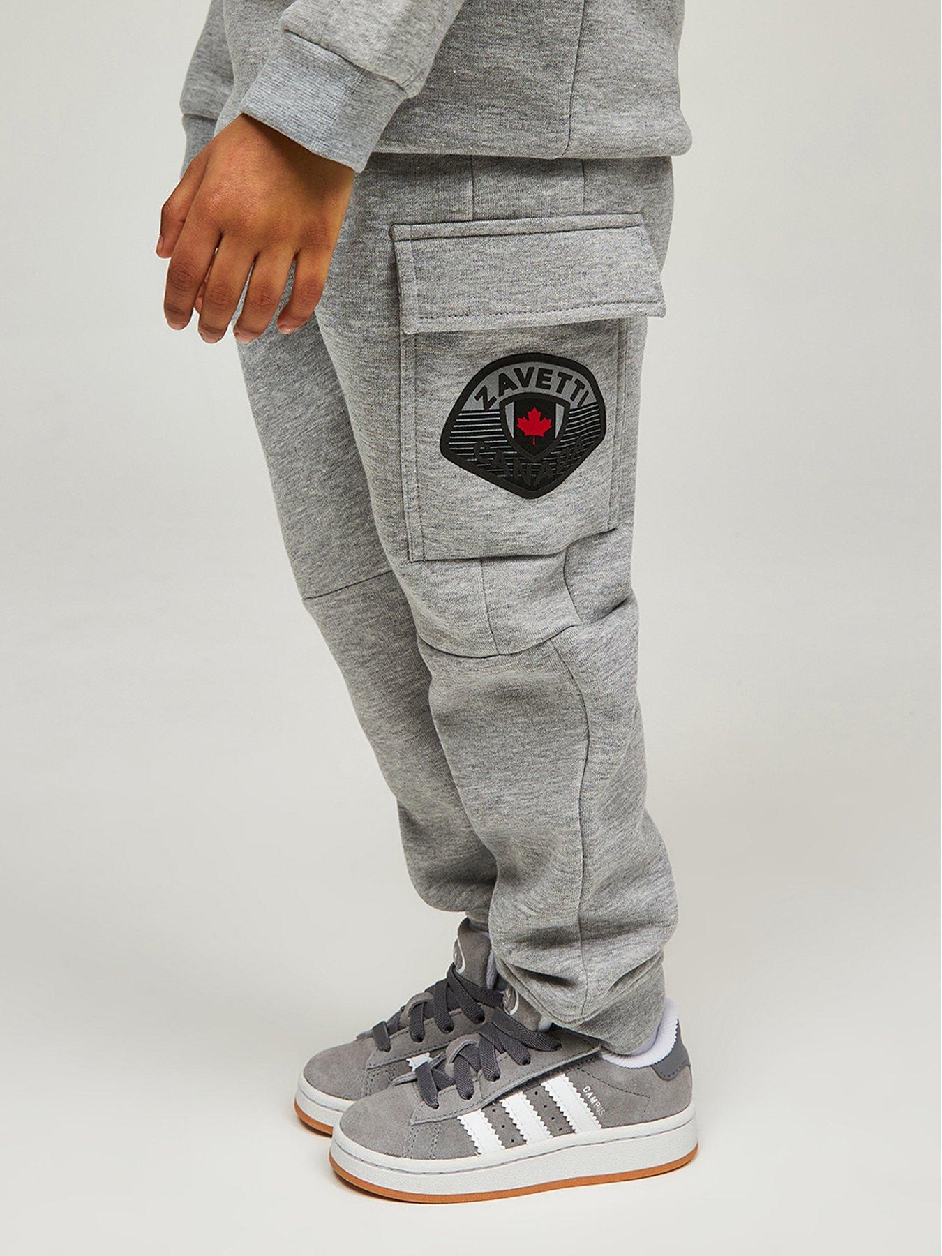  image of zavetti-canada-younger-boys-botticini-reflective-sweatshirt-and-jogger-set-grey