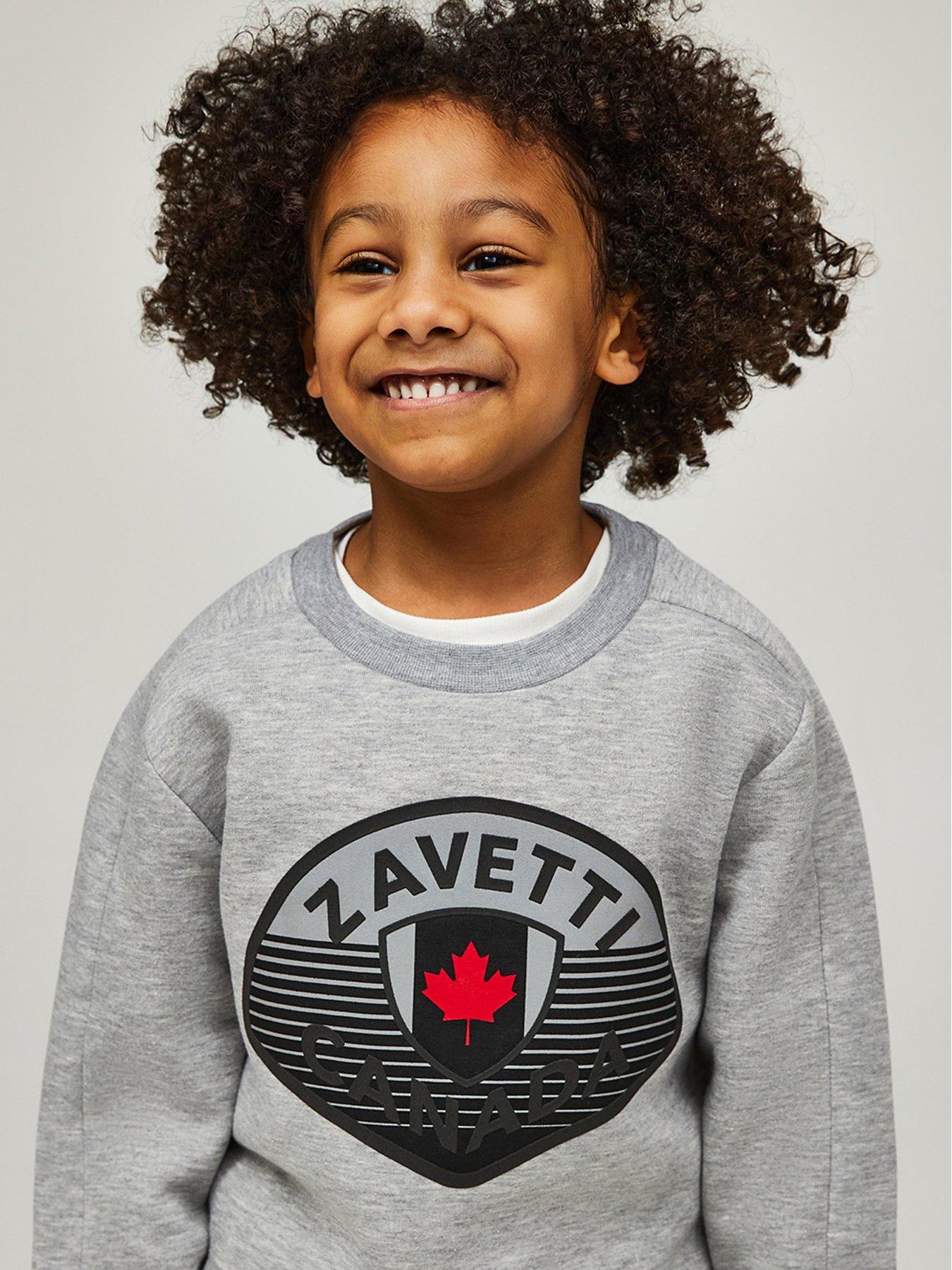  image of zavetti-canada-younger-boys-botticini-reflective-sweatshirt-and-jogger-set-grey