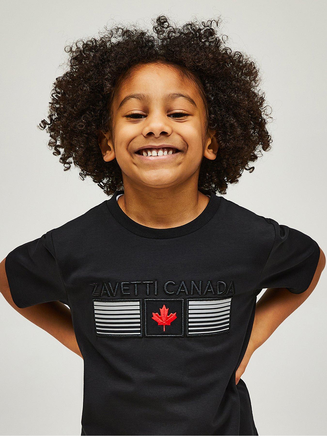  image of zavetti-canada-younger-boys-ovicini-reflective-short-sleeve-t-shirt-and-shorts-set-black