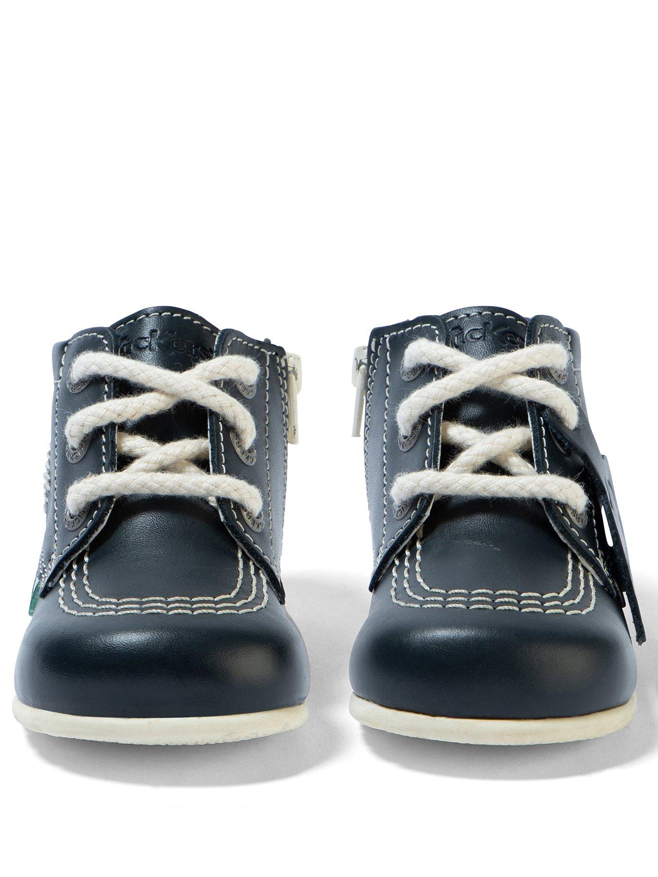 Image 2 of 6 of Kickers Kick Hi Baby Leather Boots -&nbsp;Navy