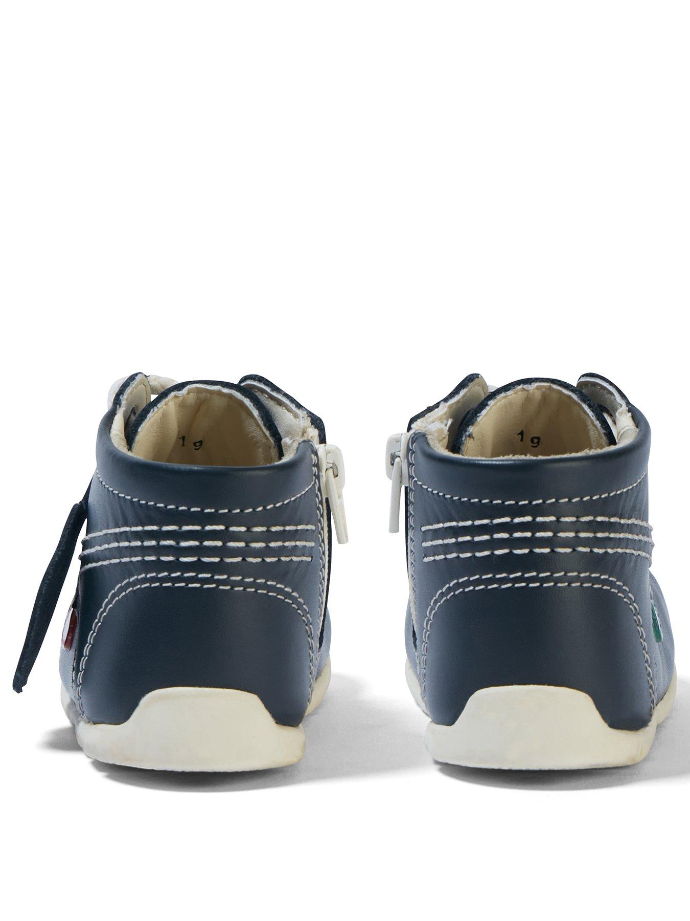 Image 3 of 6 of Kickers Kick Hi Baby Leather Boots -&nbsp;Navy