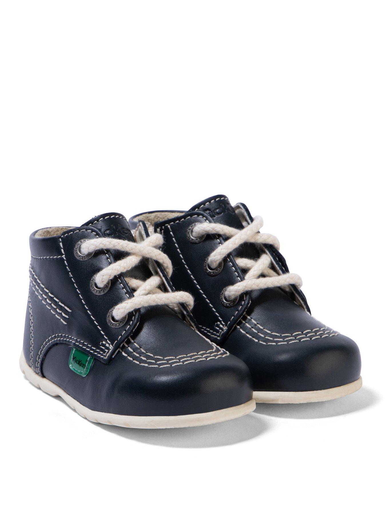 Image 5 of 6 of Kickers Kick Hi Baby Leather Boots -&nbsp;Navy