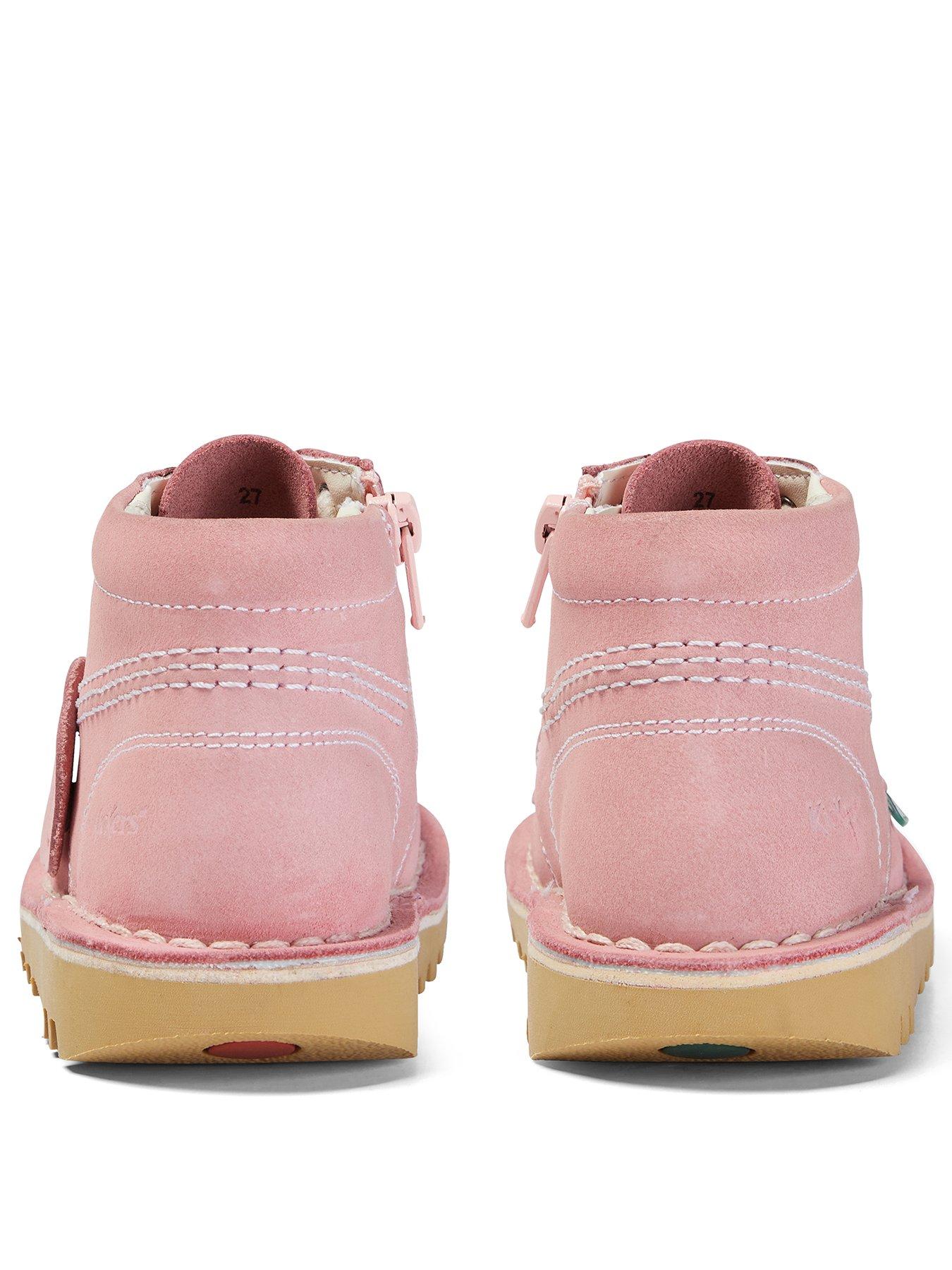 Image 3 of 6 of Kickers Toddler Kick Hi Zip Nubuck Shoes -&nbsp;Pink