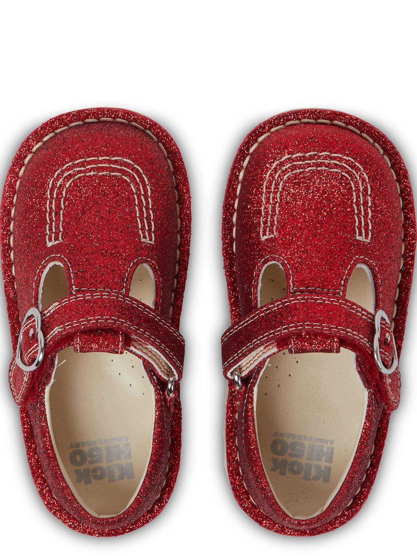  image of kickers-toddler-kick-tbar-glitter-text-iu-red