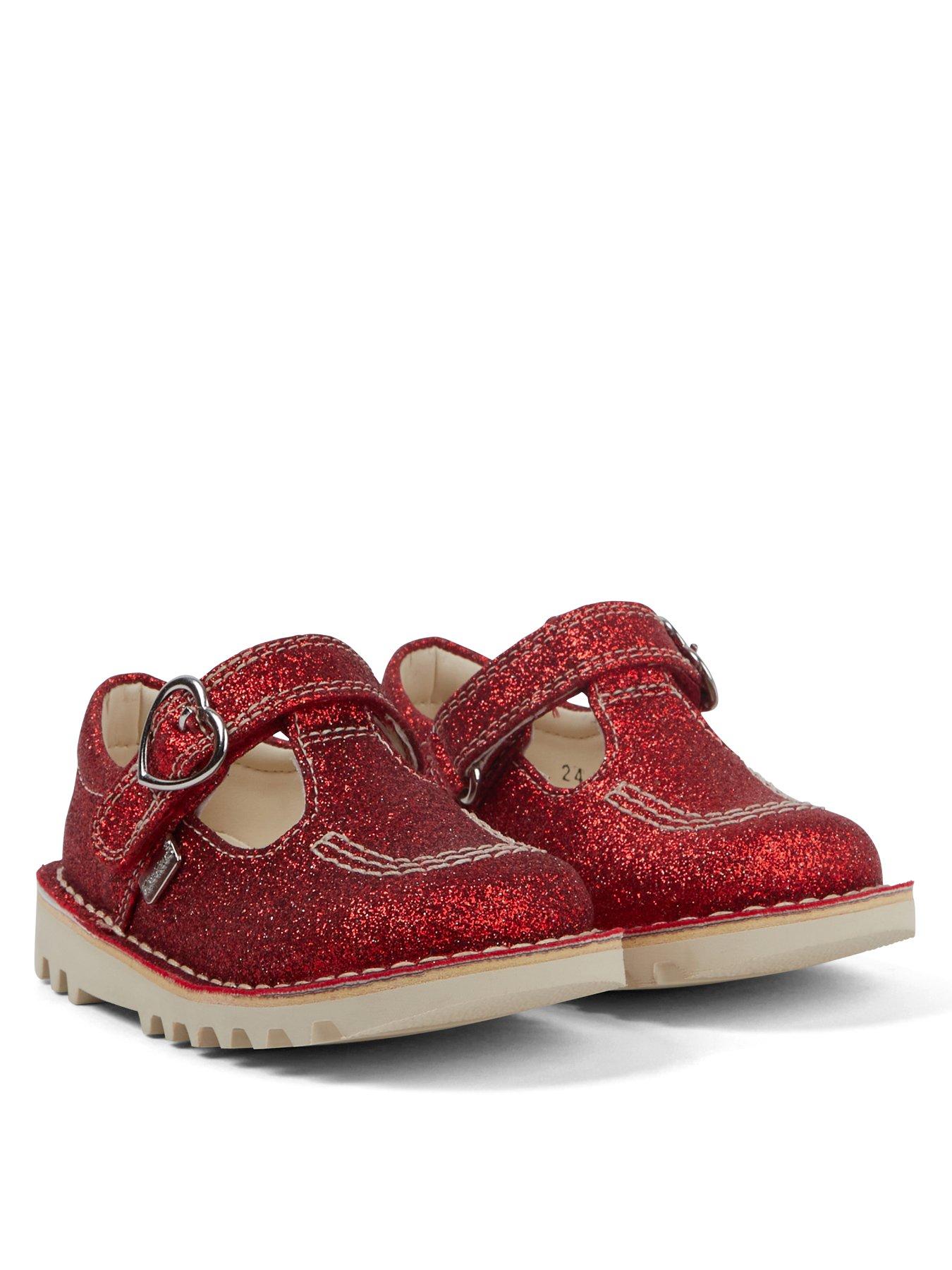  image of kickers-toddler-kick-tbar-glitter-text-iu-red