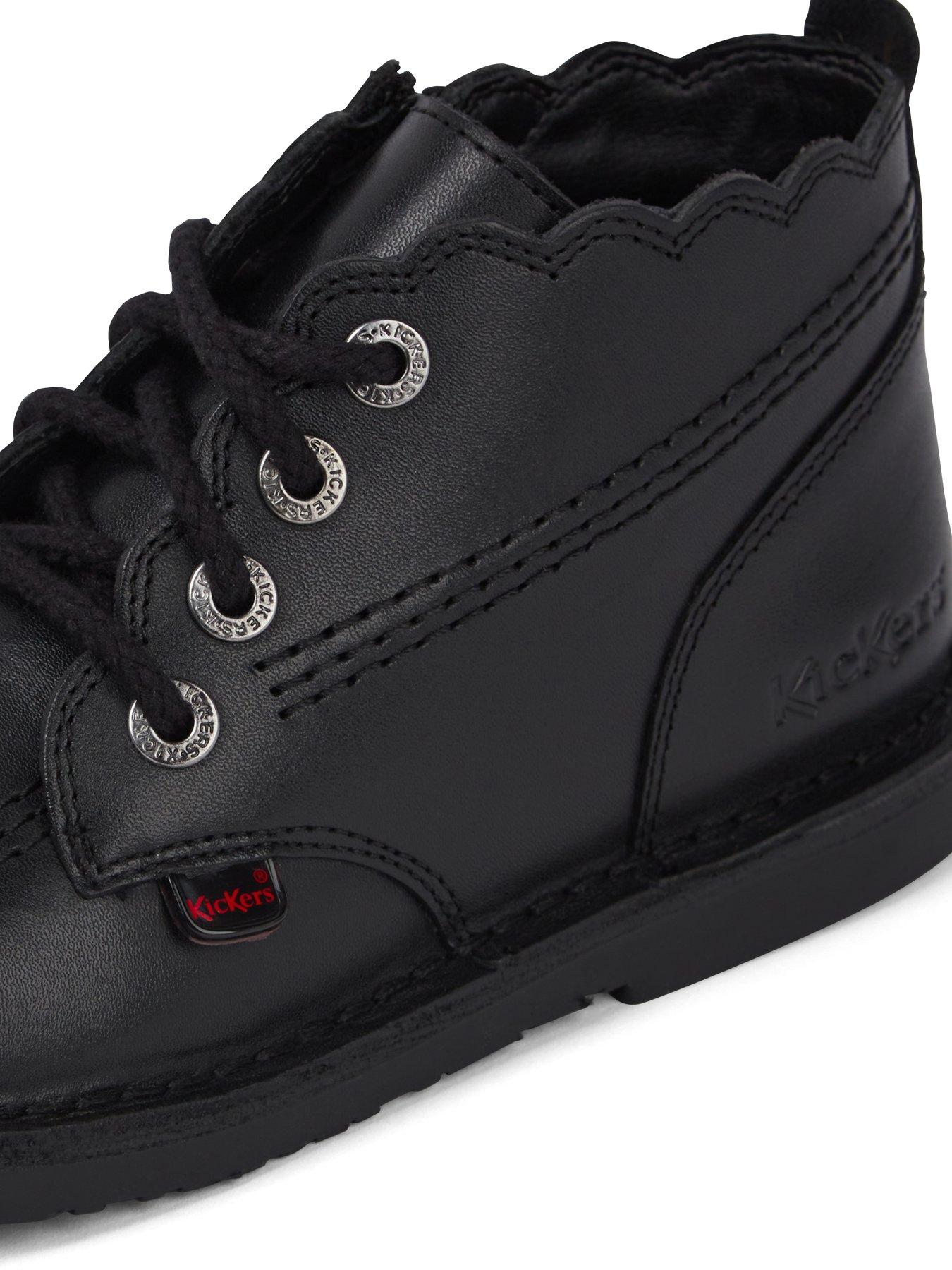 Image 6 of 6 of Kickers Junior Adlar Hi Scallop Lthr Jf Blk - Black