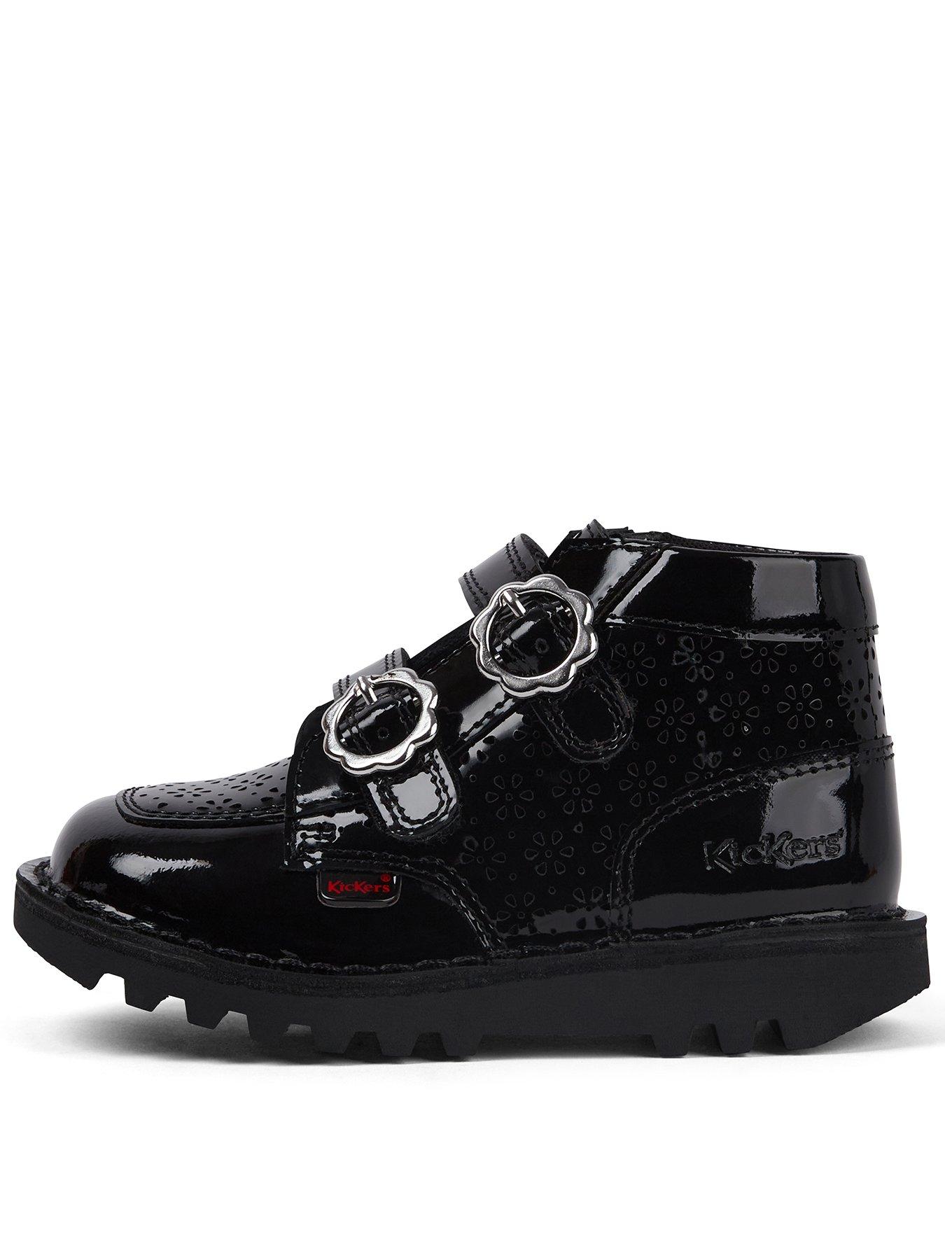 Kickers Toddler Kick Hi Meadow Patent Leather Boots - Black
