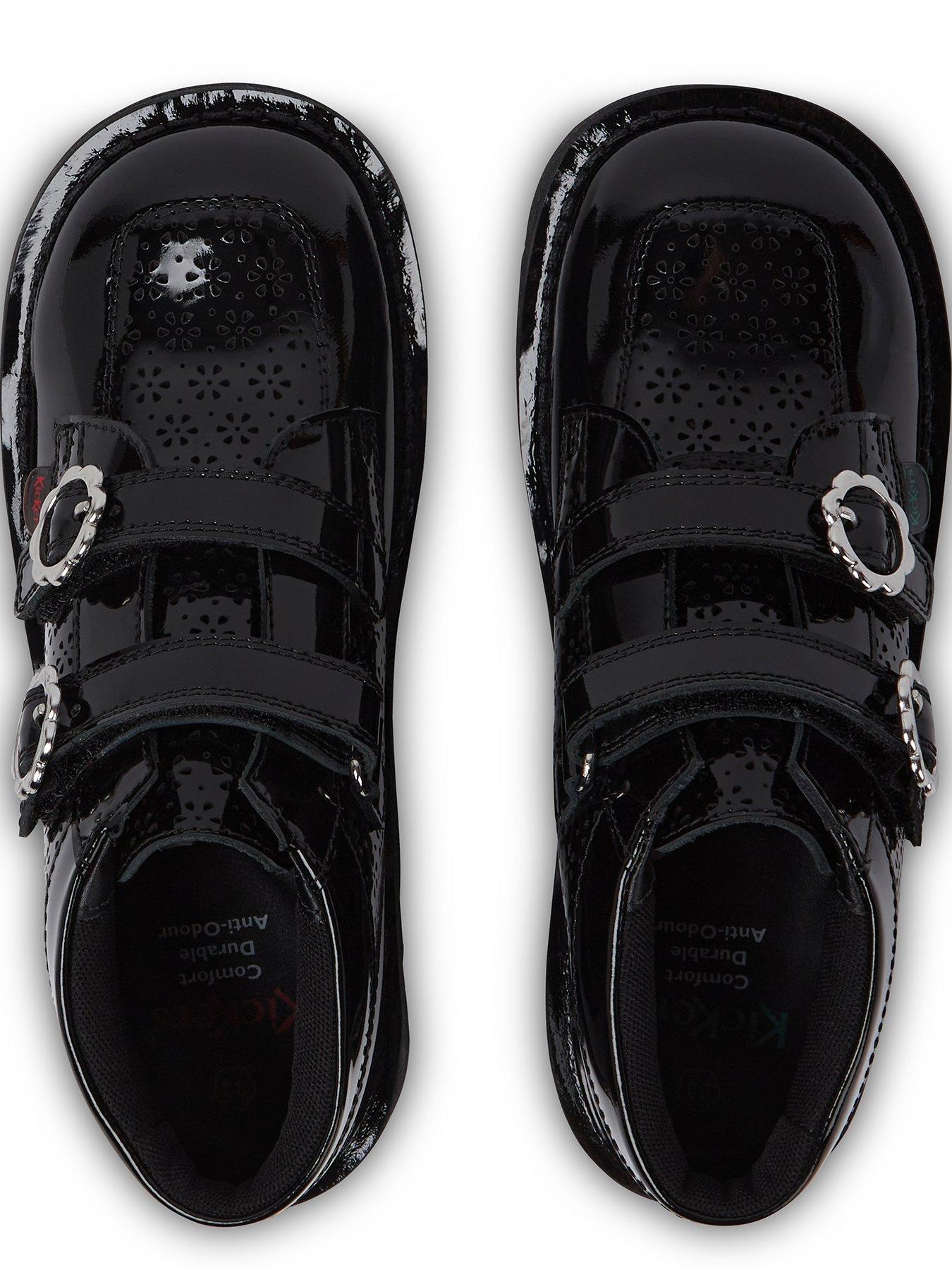 Image 4 of 6 of Kickers Junior Kick Hi Meadow Patent Leather Boots - Black