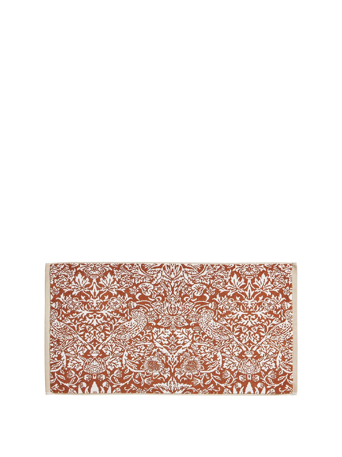  image of william-morris-at-home-strawberry-thief-100-cotton-bath-mat