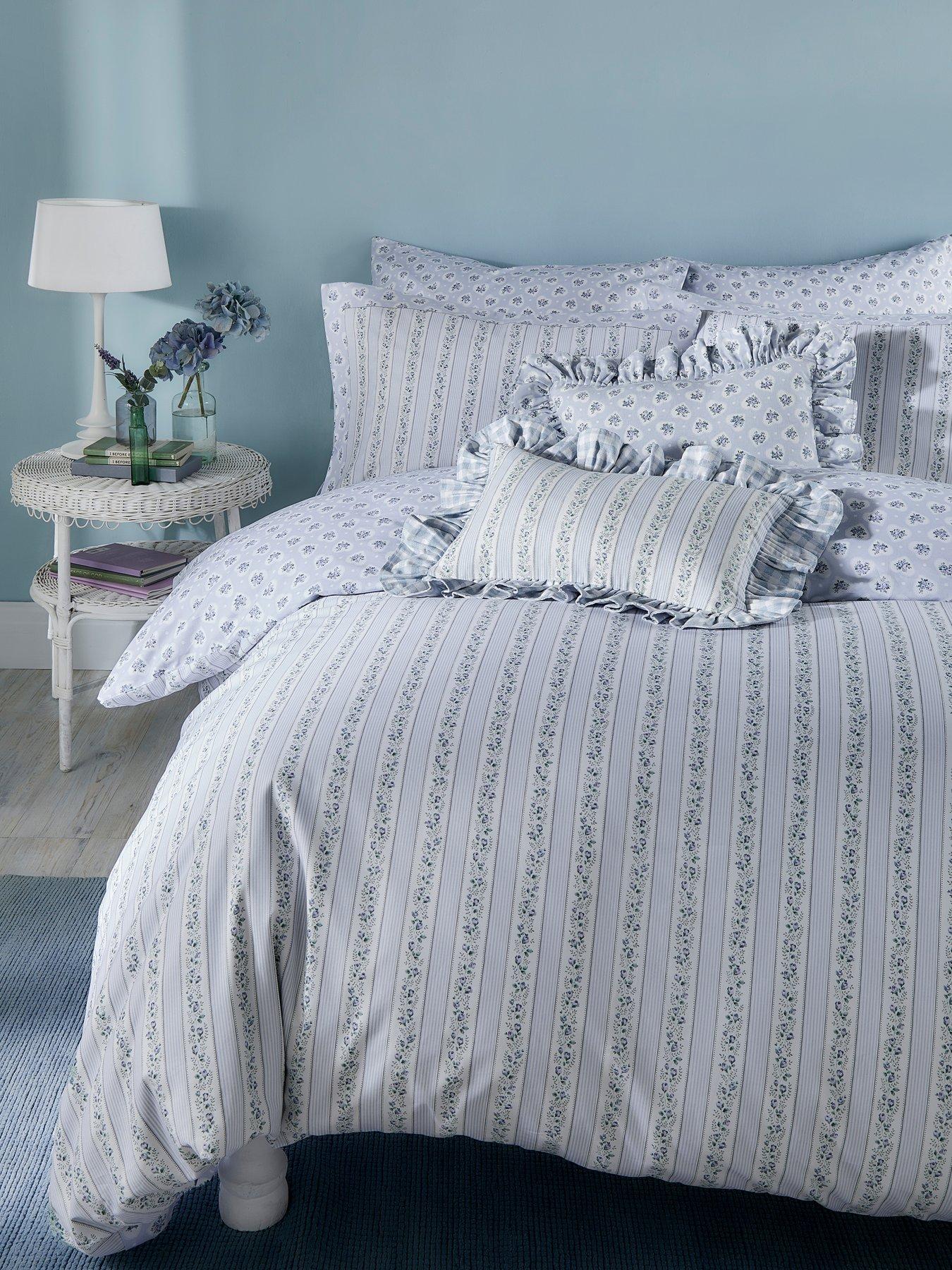 undefined Ticking Stripe 100% Cotton Duvet Cover Set
