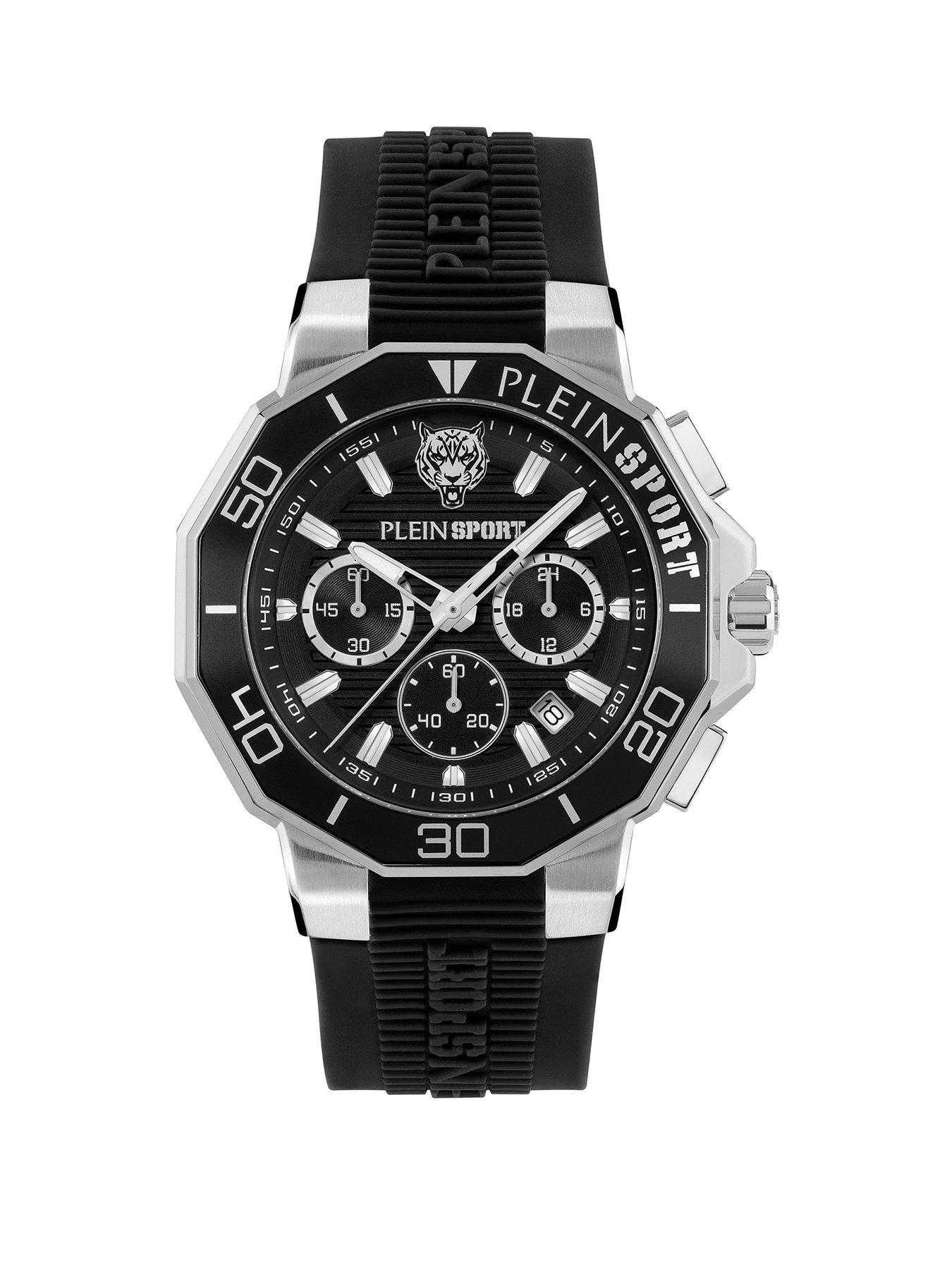  image of philipp-plein-plein-sport-watch-titan-46mm-css-dblack-sblack-silicone-watch