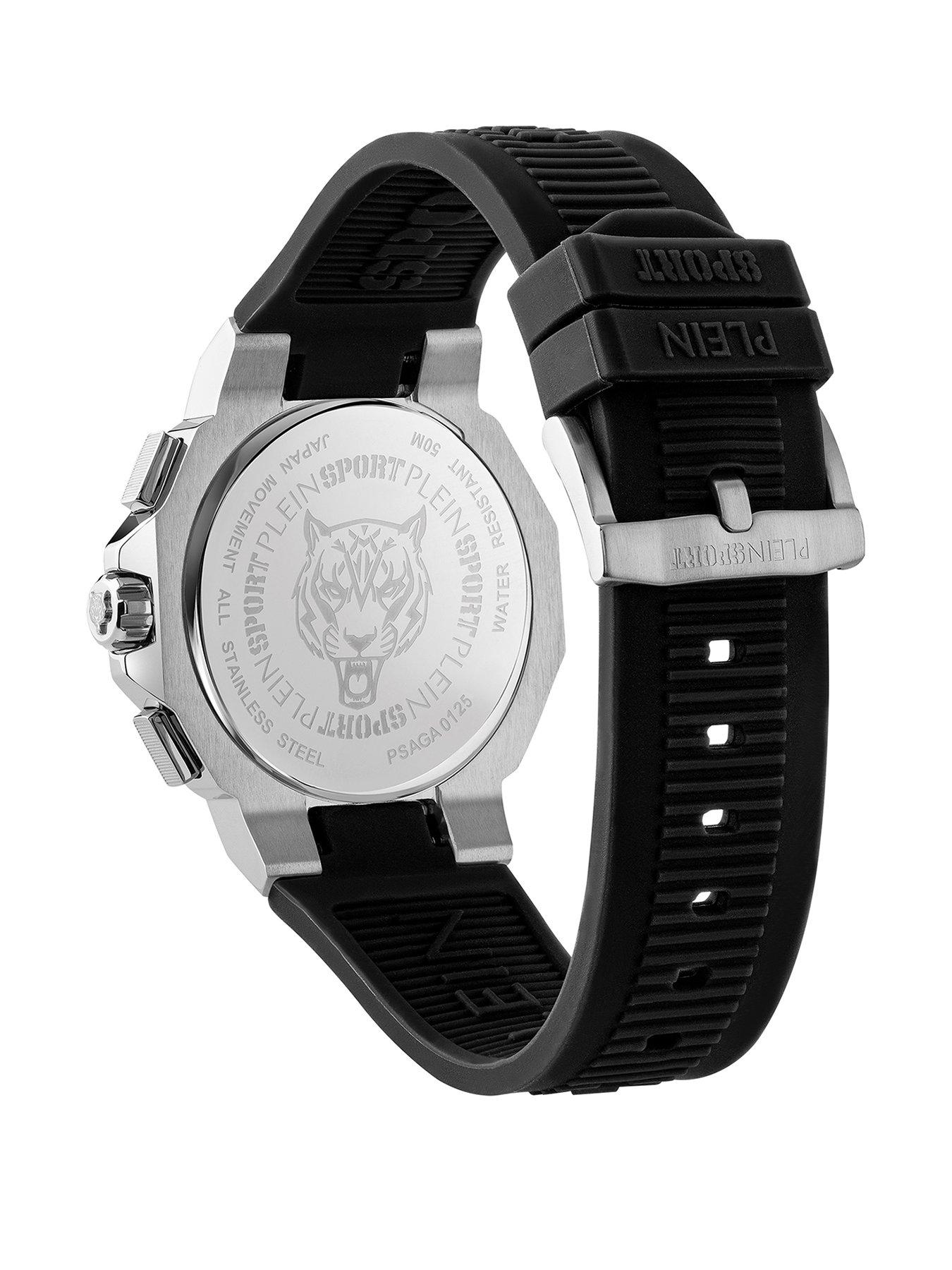  image of philipp-plein-plein-sport-watch-titan-46mm-css-dblack-sblack-silicone-watch