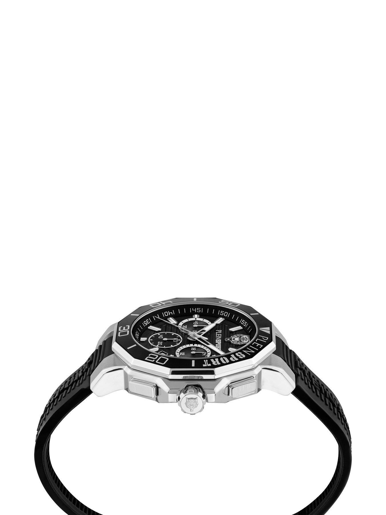  image of philipp-plein-plein-sport-watch-titan-46mm-css-dblack-sblack-silicone-watch