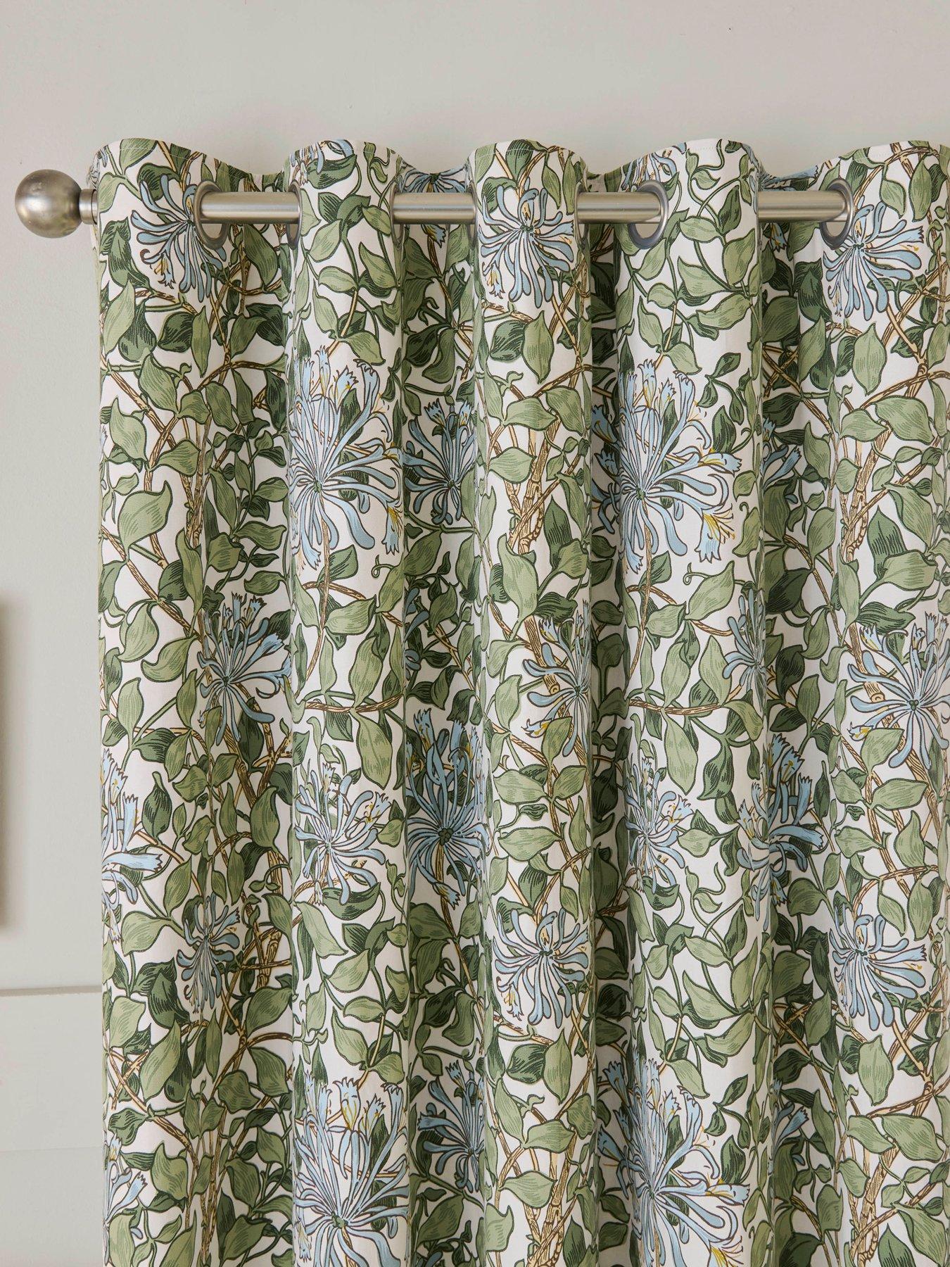 Image 3 of 3 of William Morris at Home Honeysuckle Lined Blackout Curtains - Blue