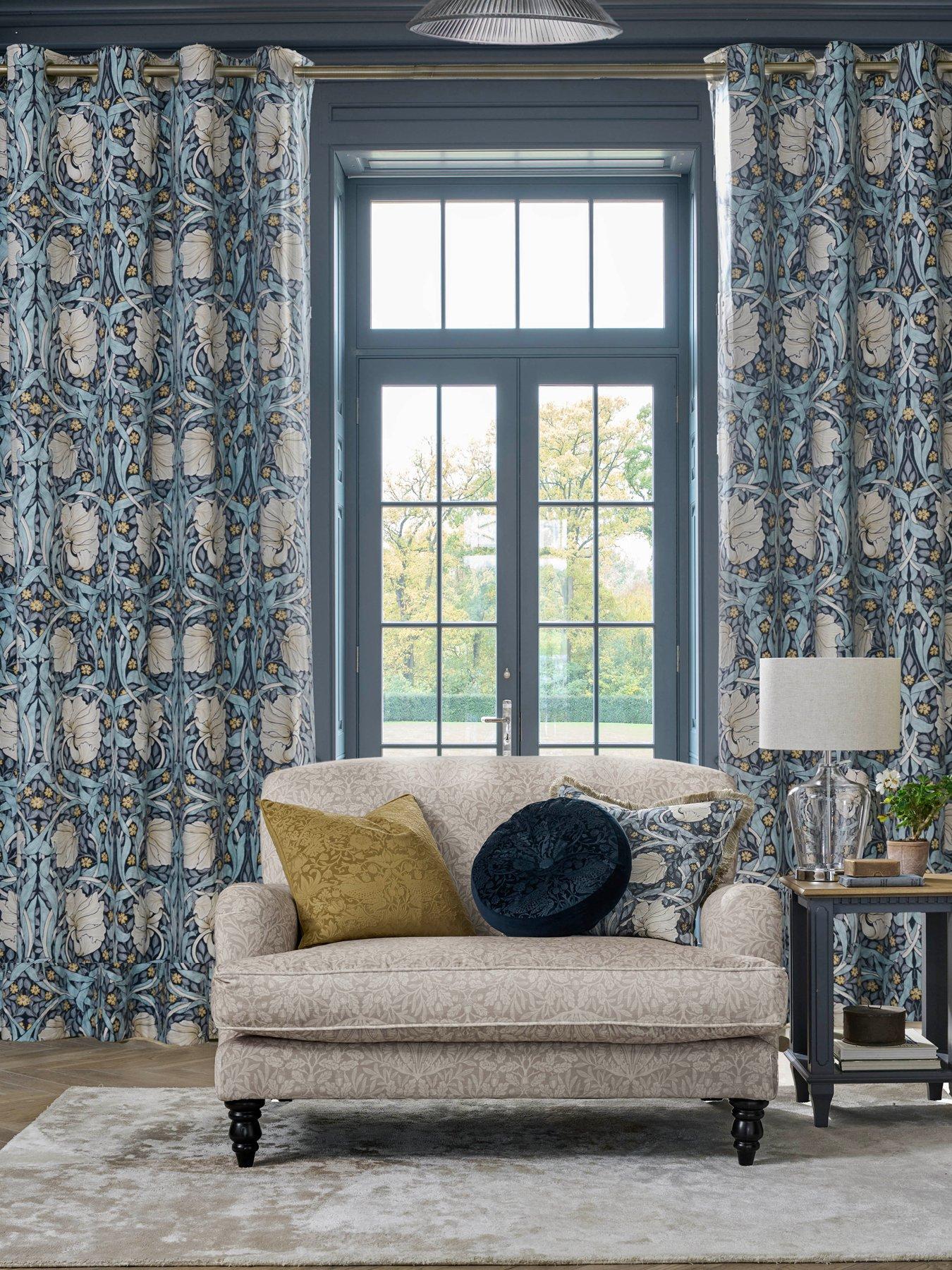  image of william-morris-at-home-pimpernel-blackout-lined-eyelet-curtains