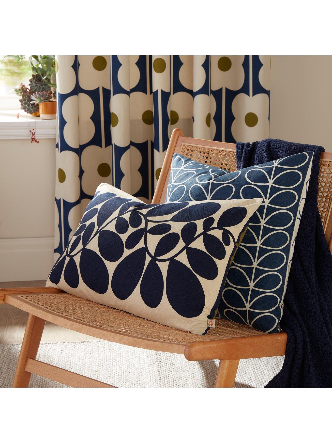  image of orla-kiely-abacus-flower-lined-eyelet-curtains