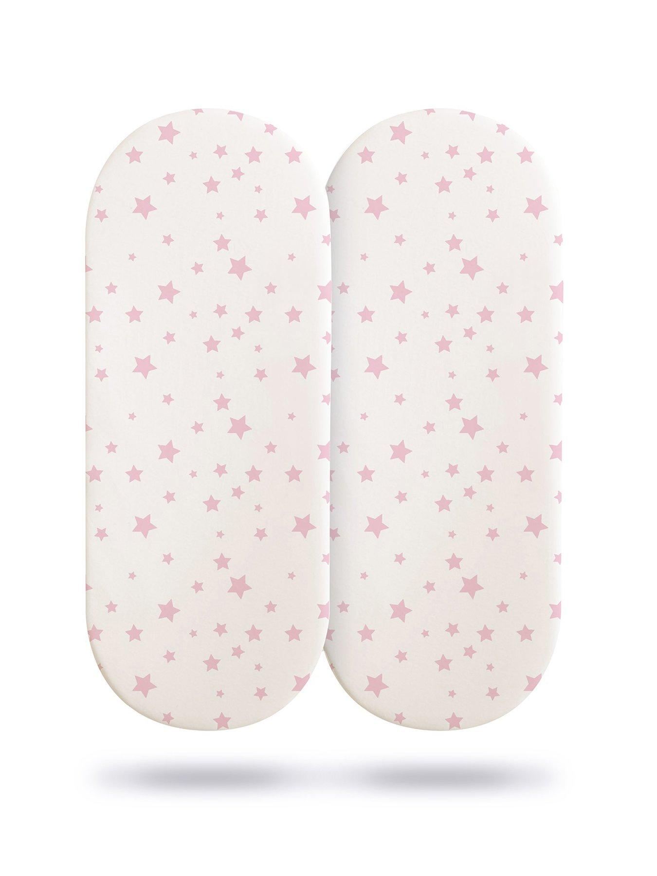 silentnight-safe-nights-2-x-pack-100-cotton-moses-basket-fitted-sheets-74cm-x-28cm-pink-stars