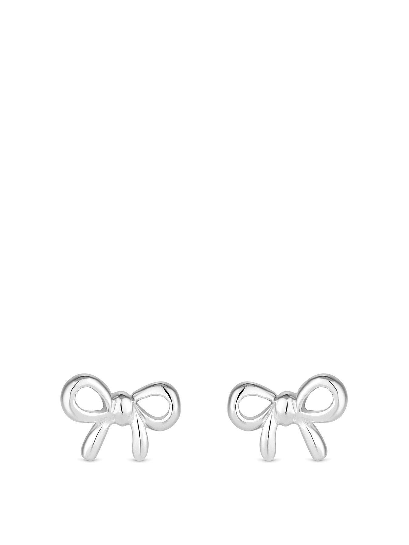 undefined Sterling Silver 925 Polished Bow Stud Earrings
