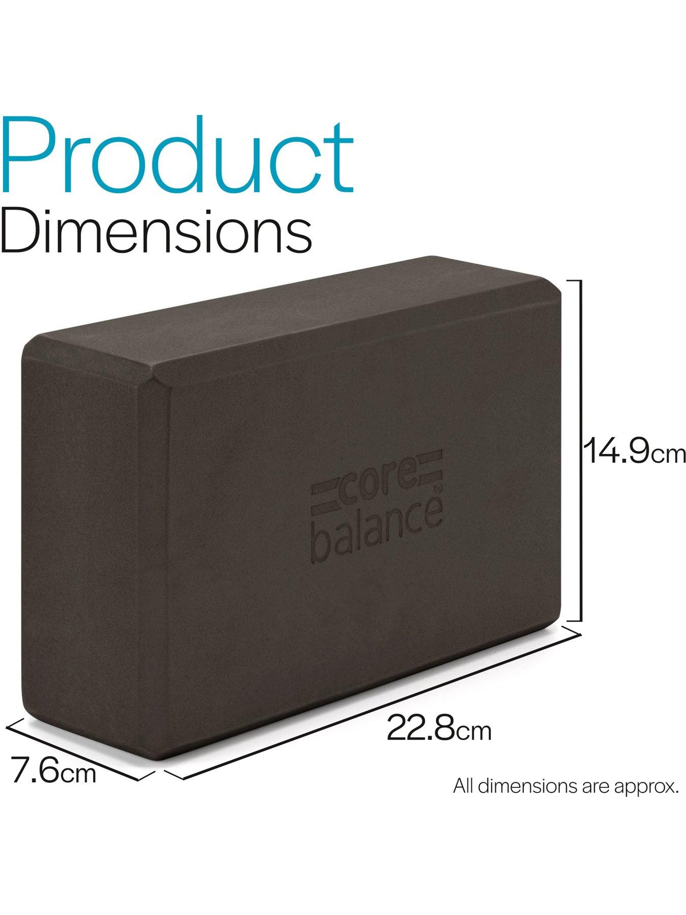  image of core-balance-black-foam-yoga-block-set-2-x-blocks-strap