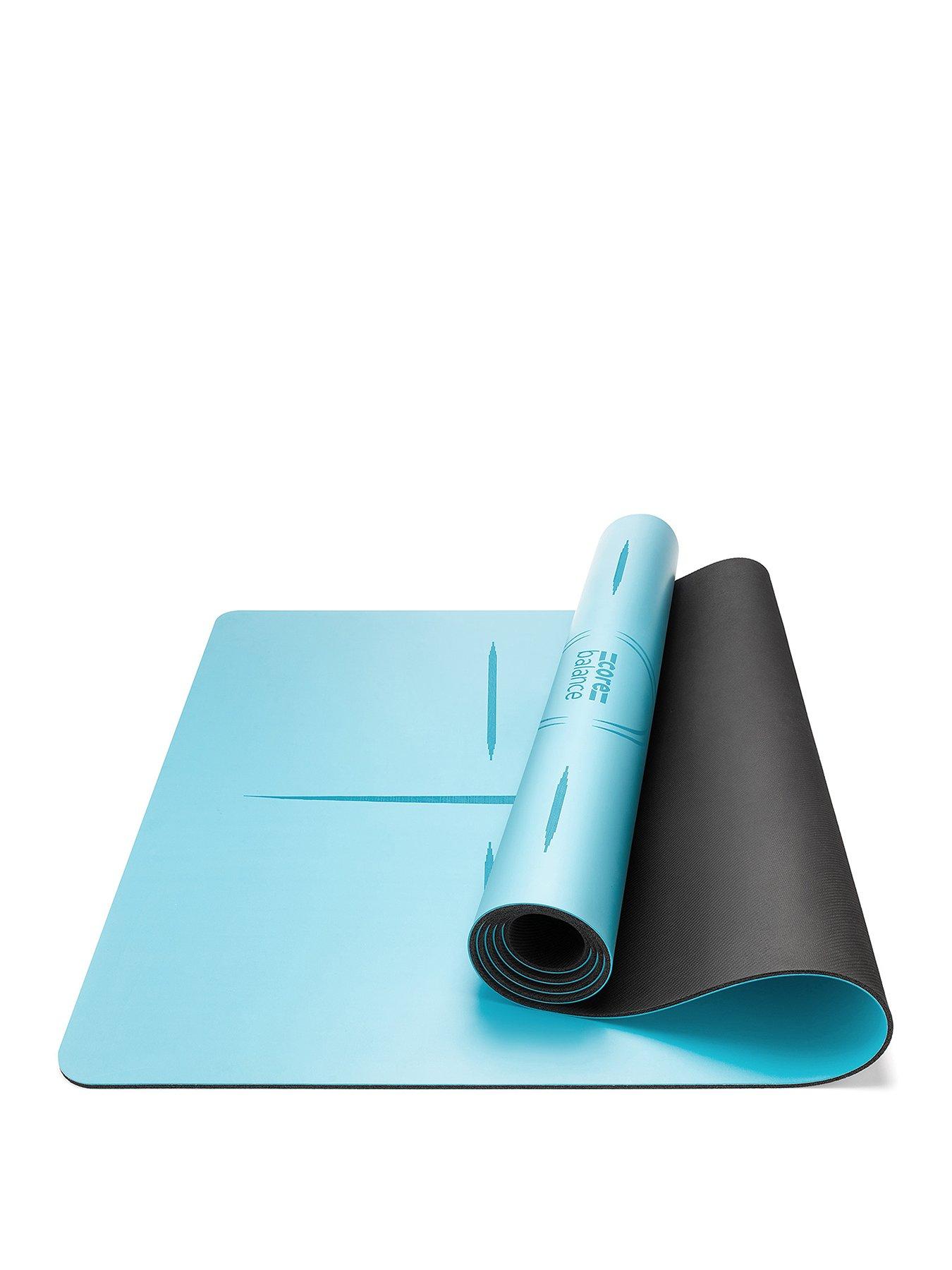 Image 1 of 6 of Core Balance Blue Rubber Alignment Yoga Mat