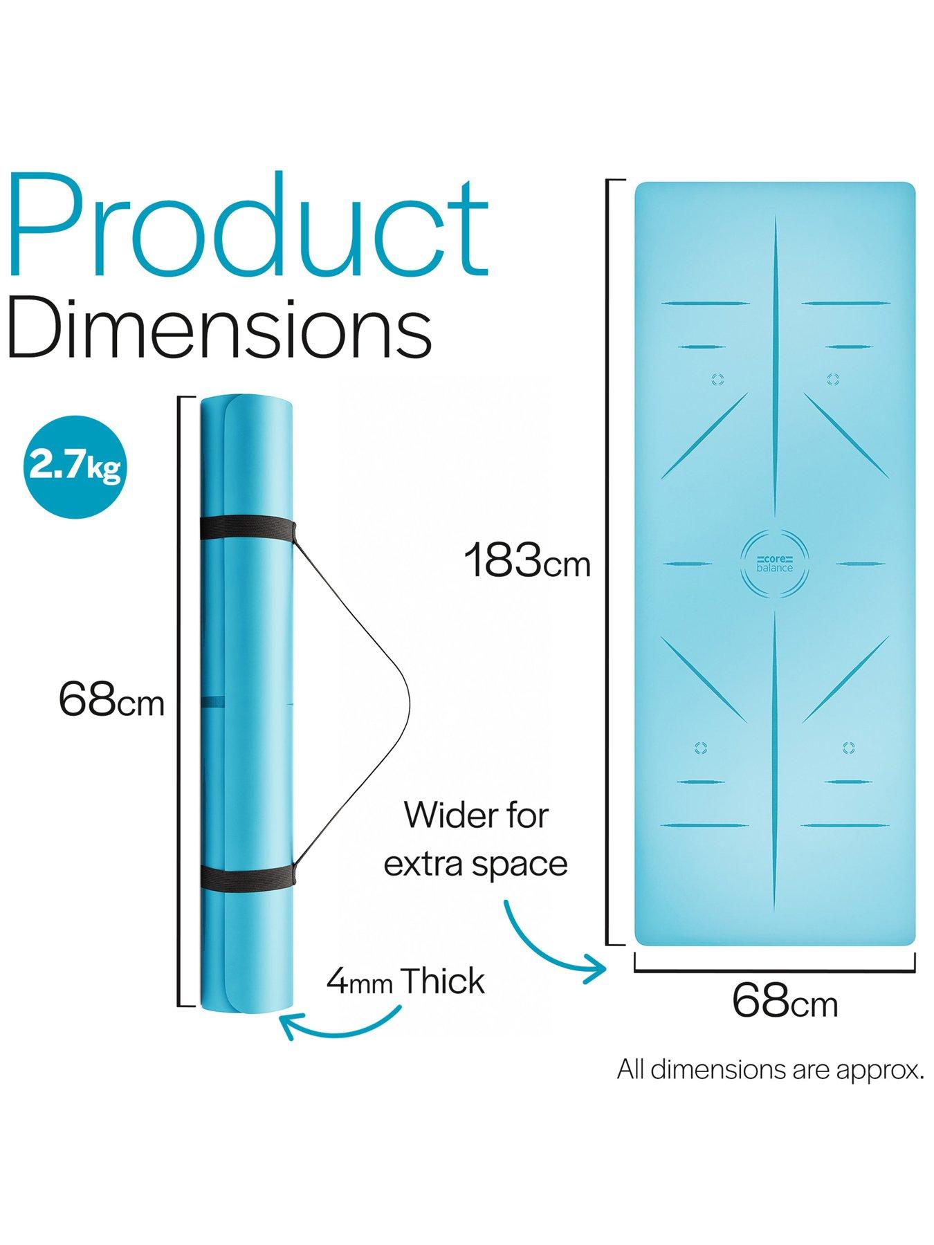 Image 3 of 6 of Core Balance Blue Rubber Alignment Yoga Mat