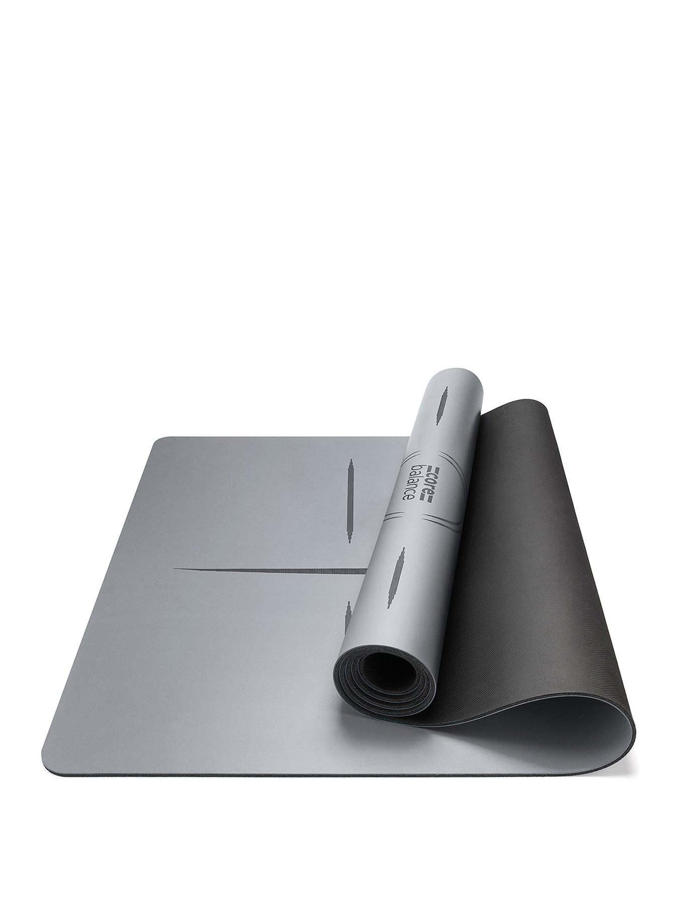 Image 1 of 6 of Core Balance Grey Rubber Alignment Yoga Mat