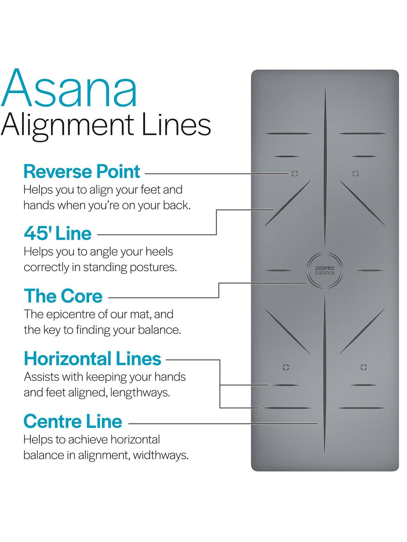 Image 4 of 6 of Core Balance Grey Rubber Alignment Yoga Mat