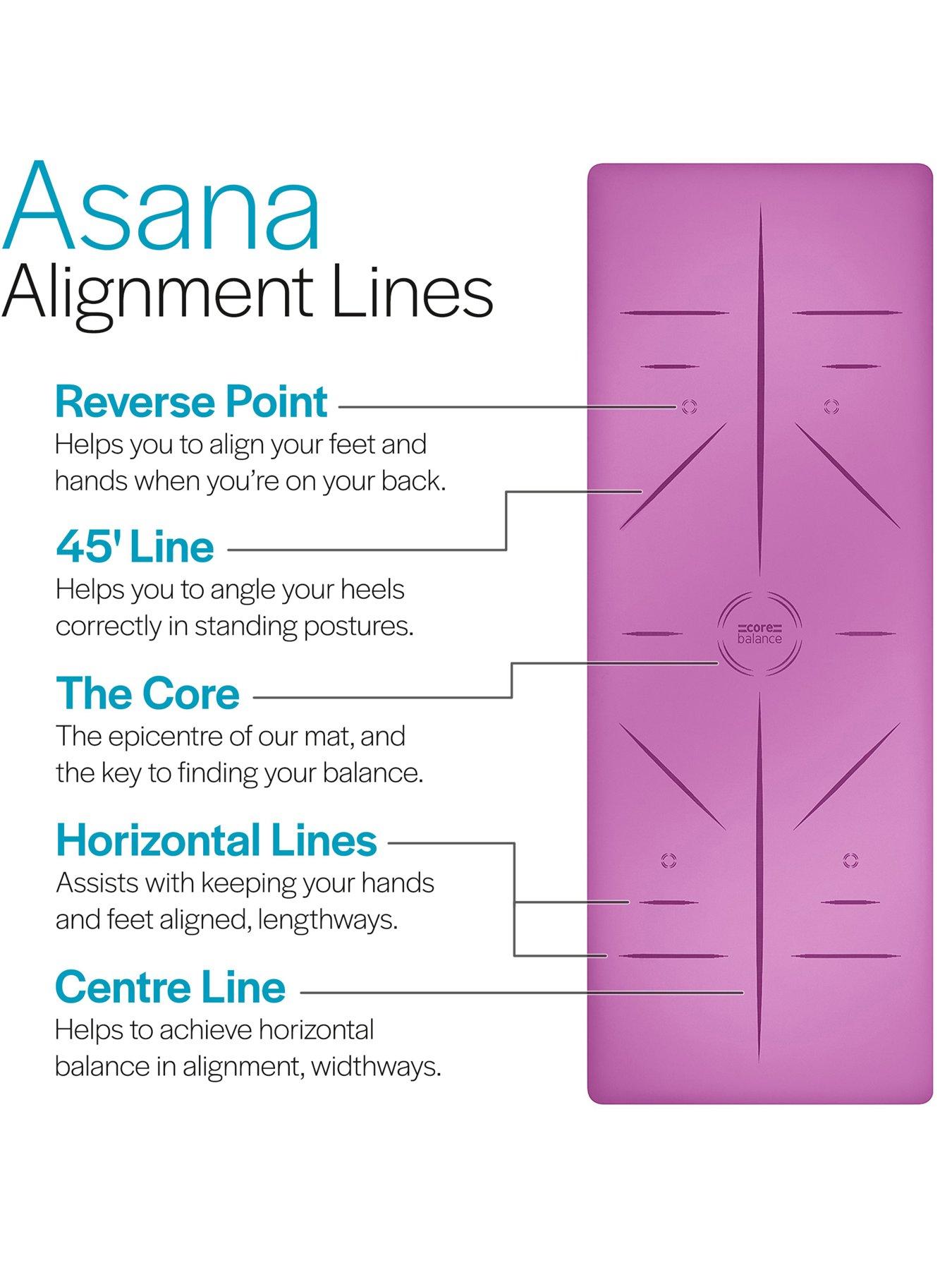 Image 4 of 6 of Core Balance Purple Rubber Alignment Yoga Mat