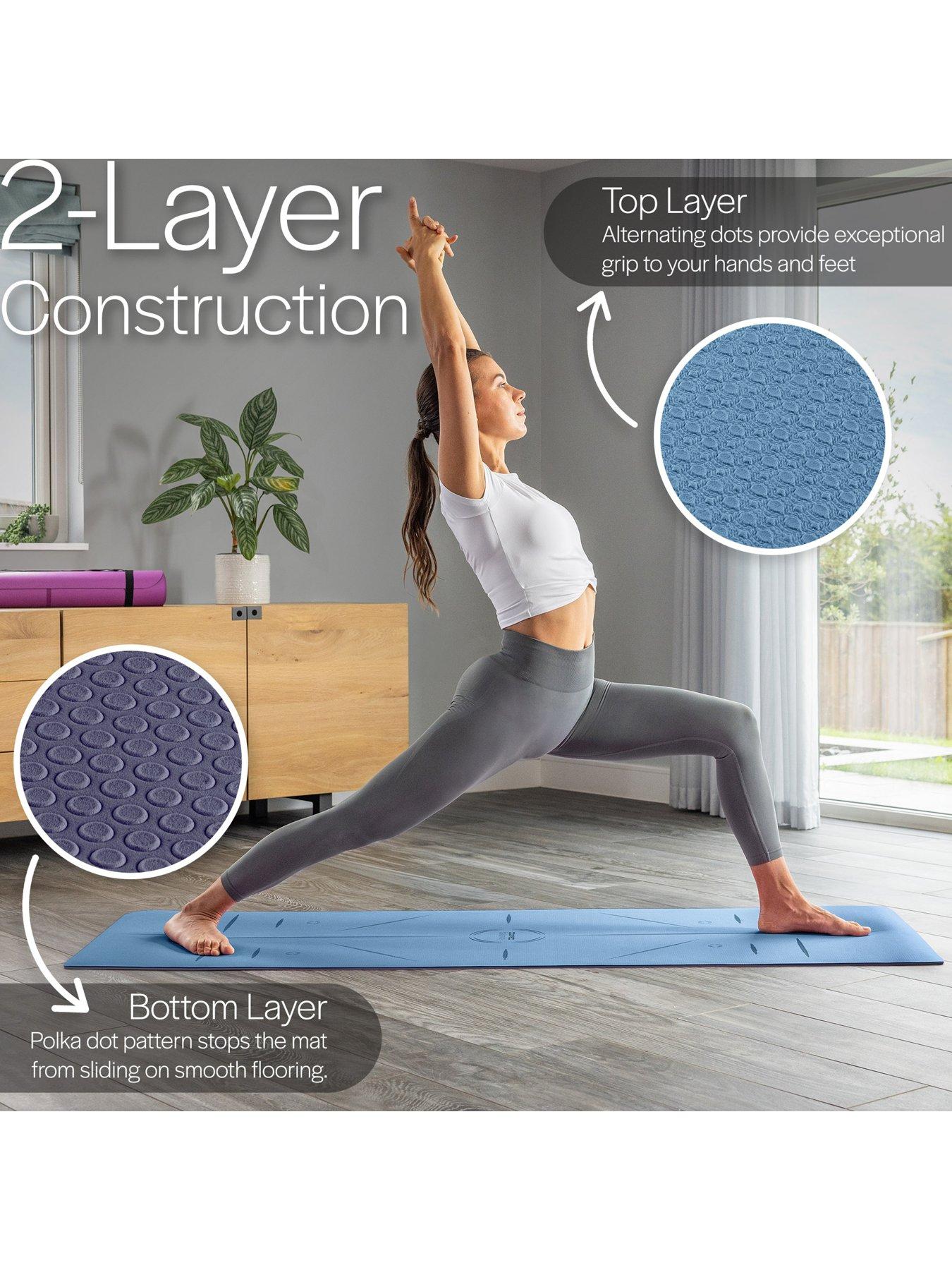  image of core-balance-tpe-alignment-yoga-mat-blue