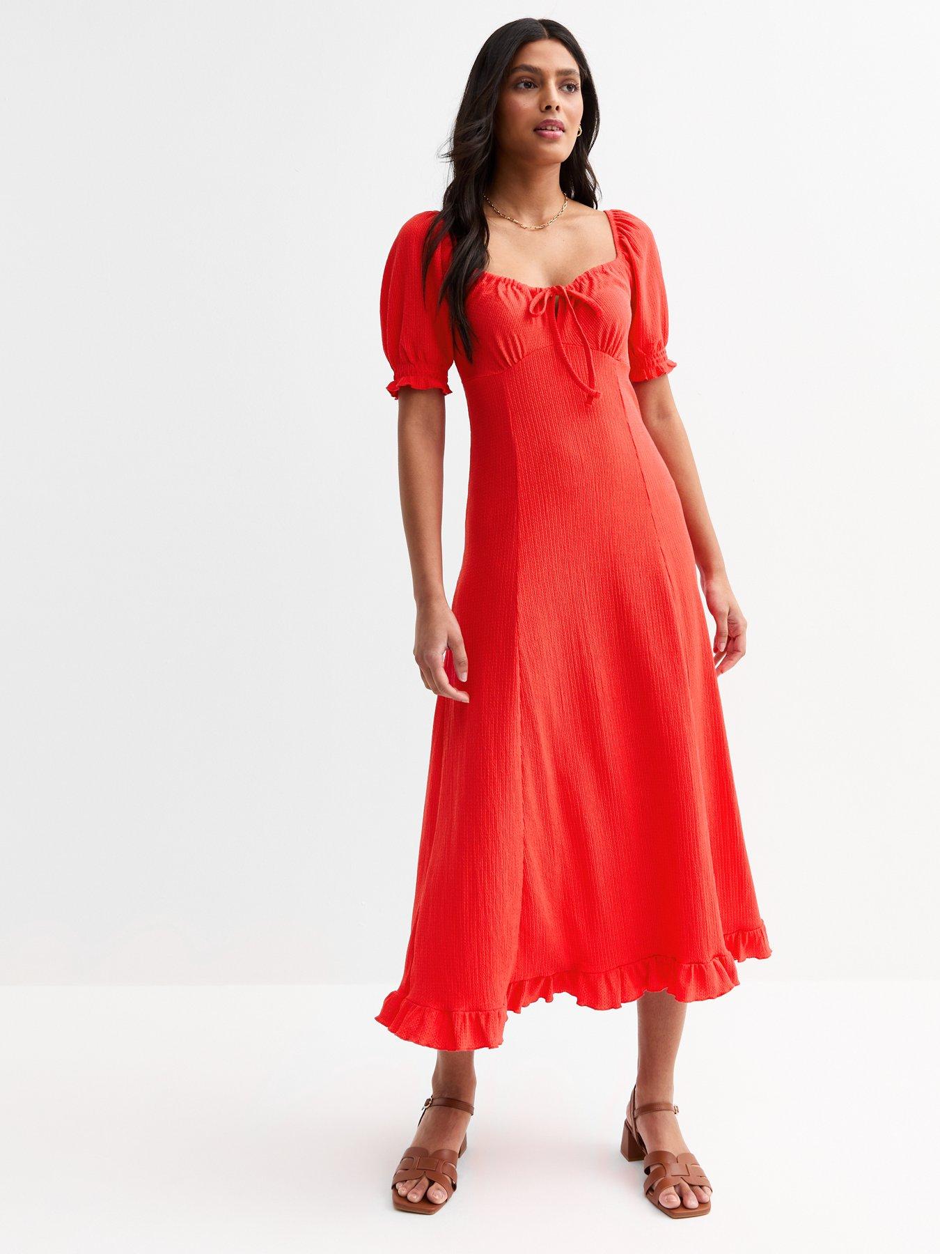 new-look-red-square-neck-crinkled-jersey-midi-dress