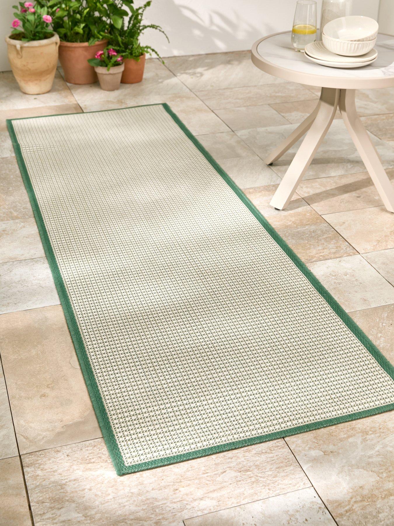The Very Collection Element Border Indoor/Outdoor Runner - Green