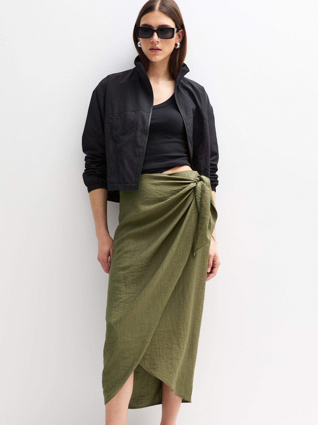 new-look-khaki-crinkled-sarong-midi-skirt