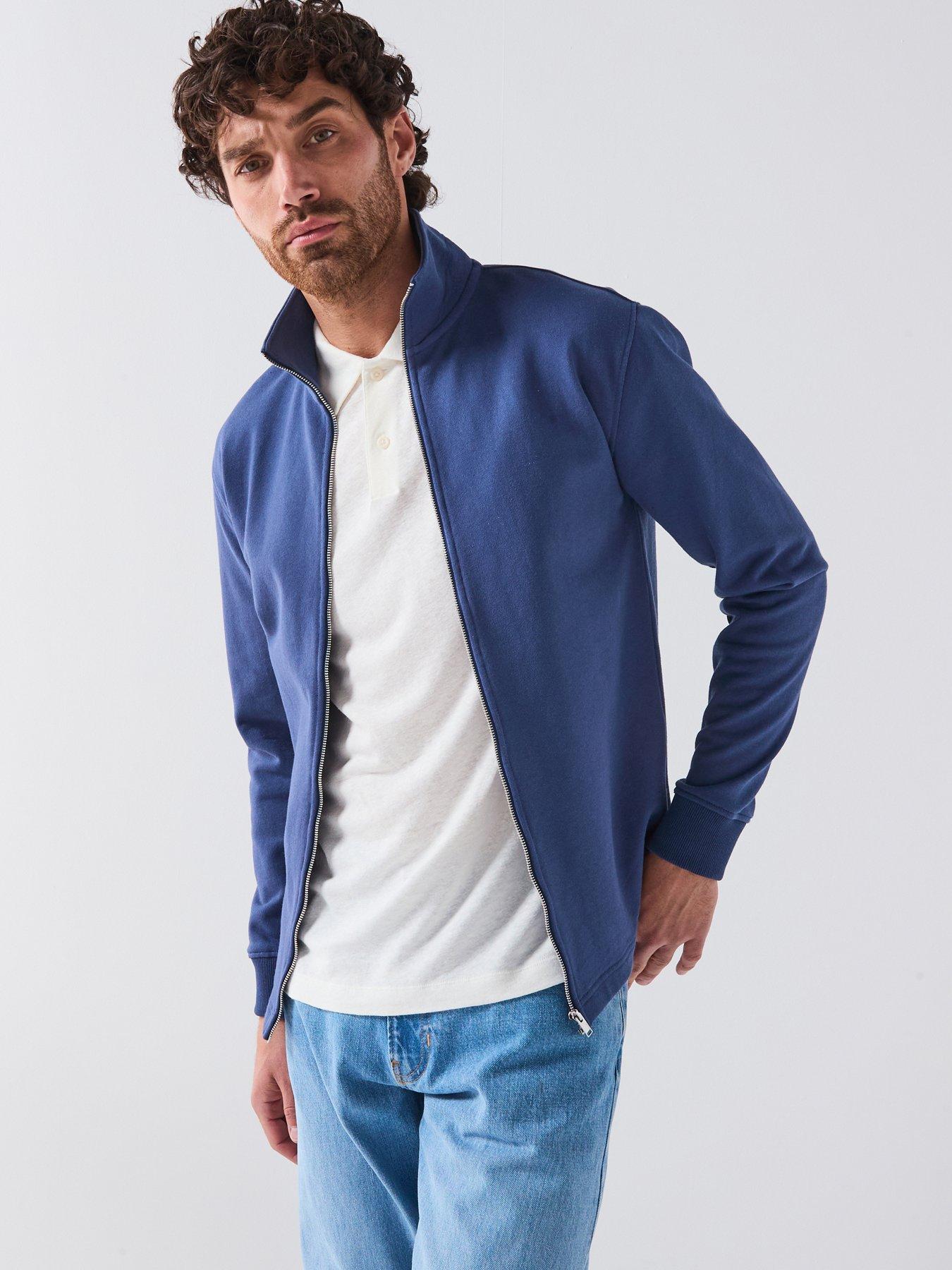 Selected Homme Halban High Neck Full Zip Sweat Top - Blue