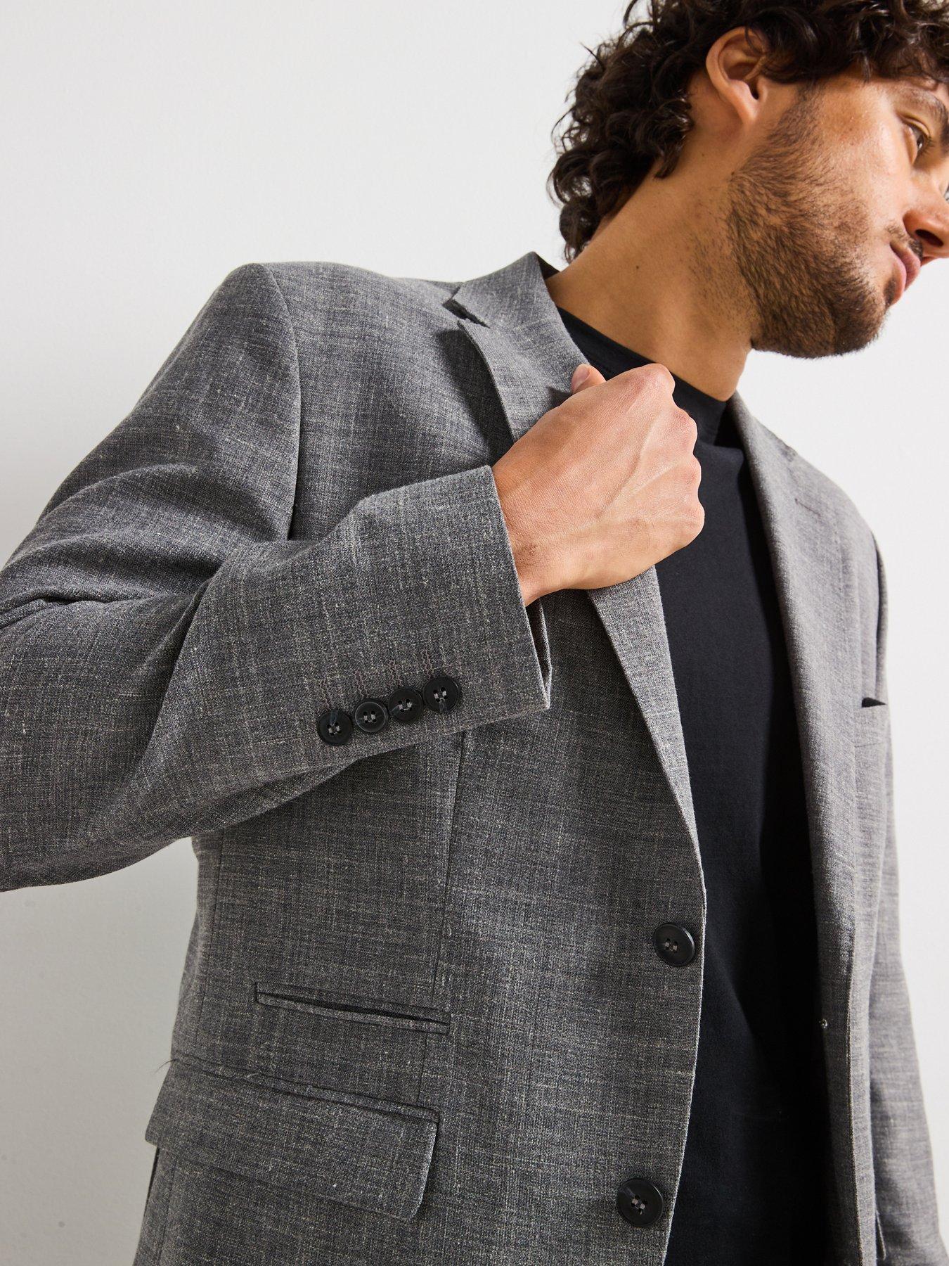  image of selected-homme-regular-fit-oasis-blazer-grey