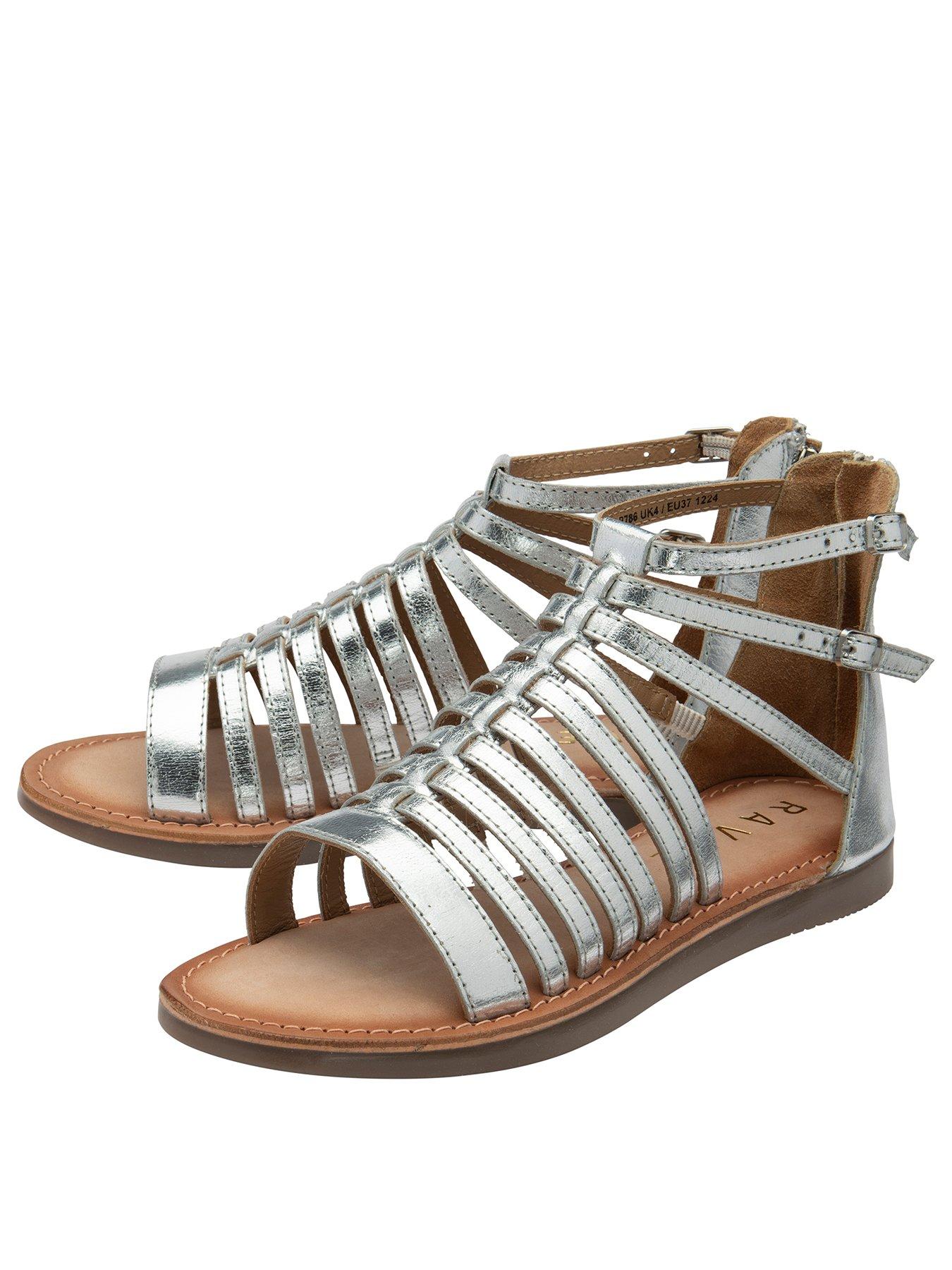 stillFront image of ravel-etton-flat-sandals-silver-foil