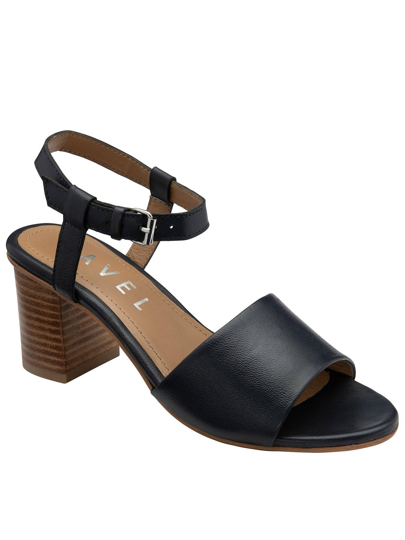 undefined Henty Heeled Sandals - Navy Leather