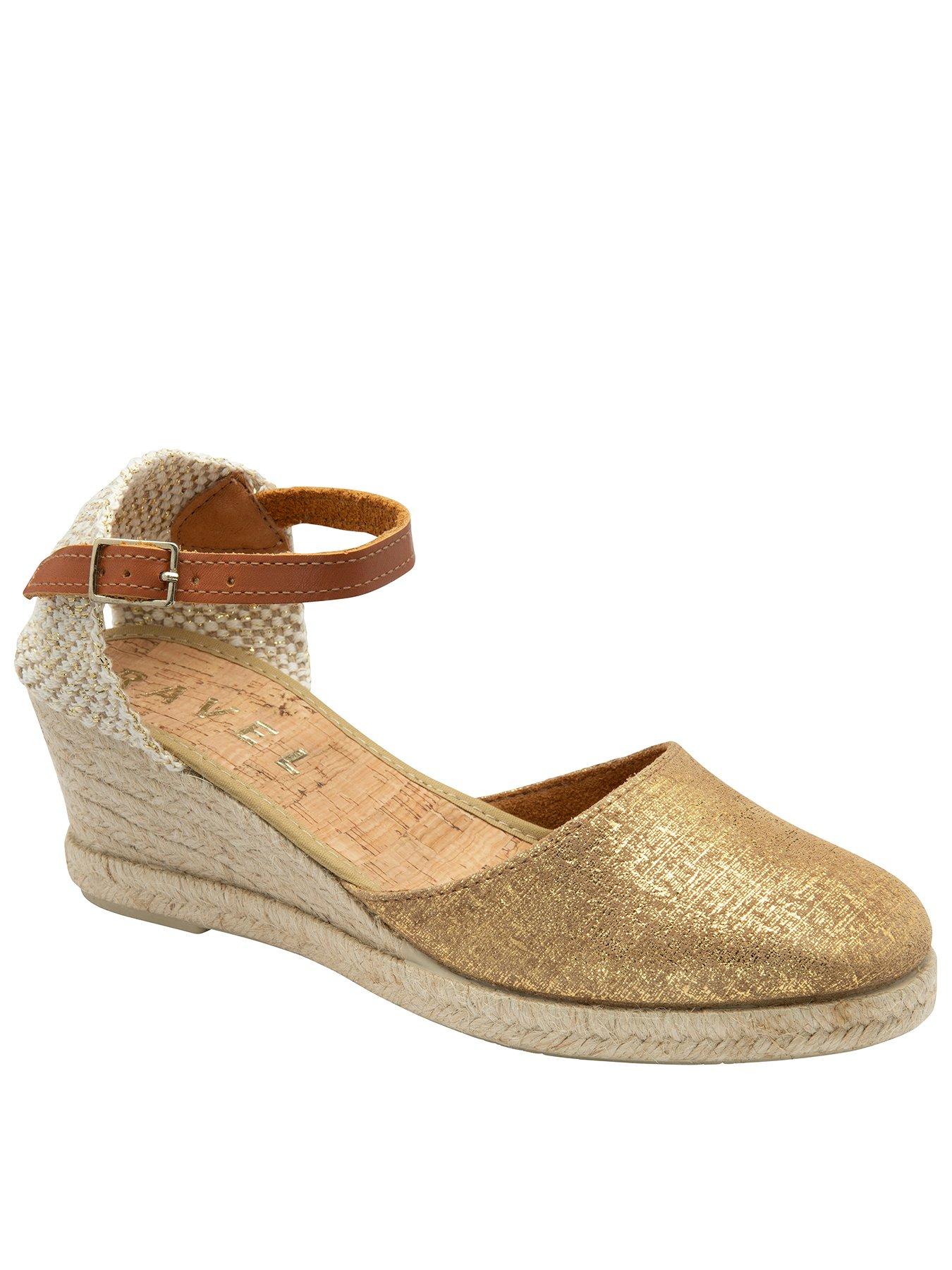 Ravel Vista Wedge Shoes - Gold Leather