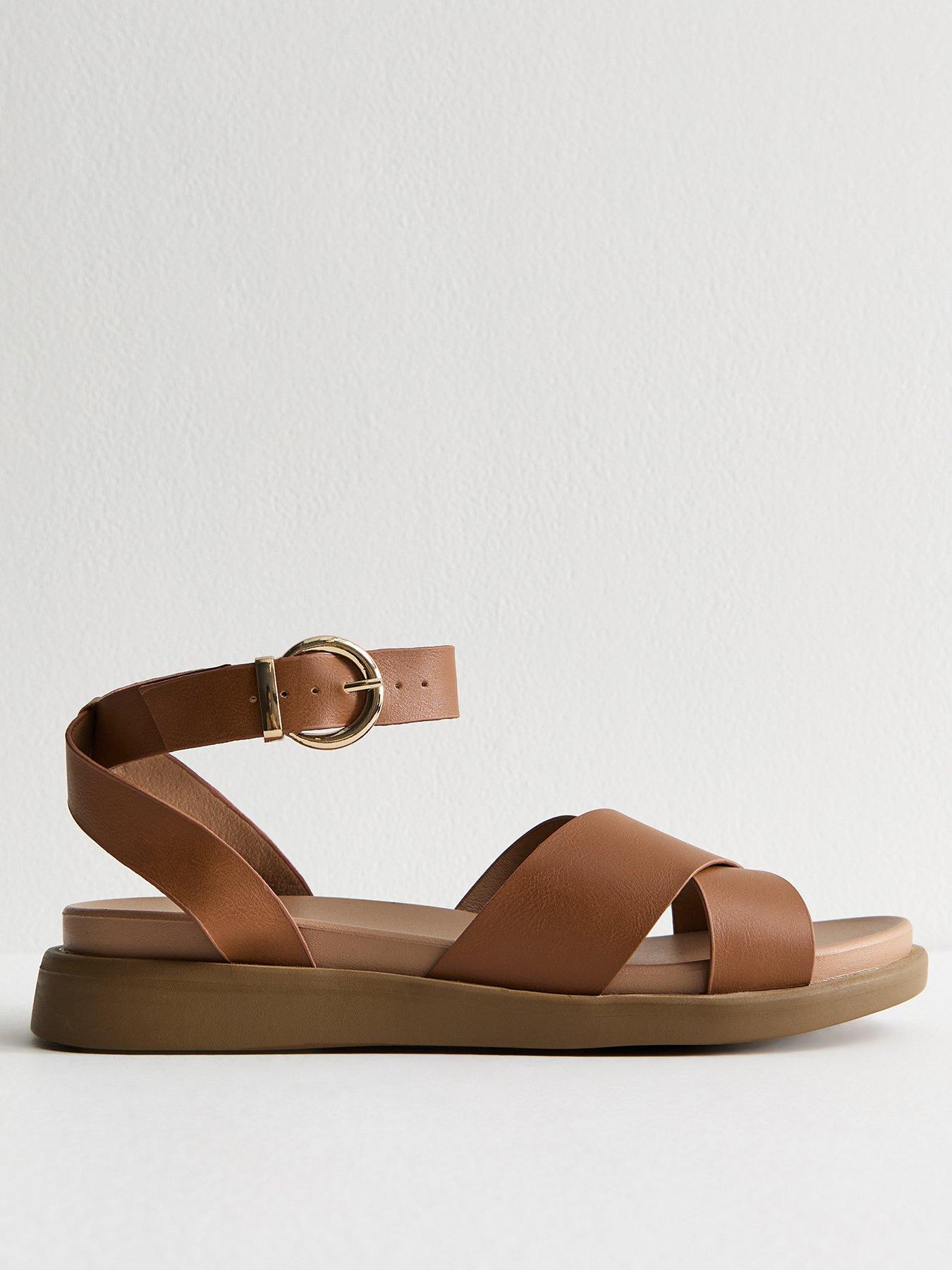 new-look-wide-fit-faux-leather-crossover-strap-sandals-brown