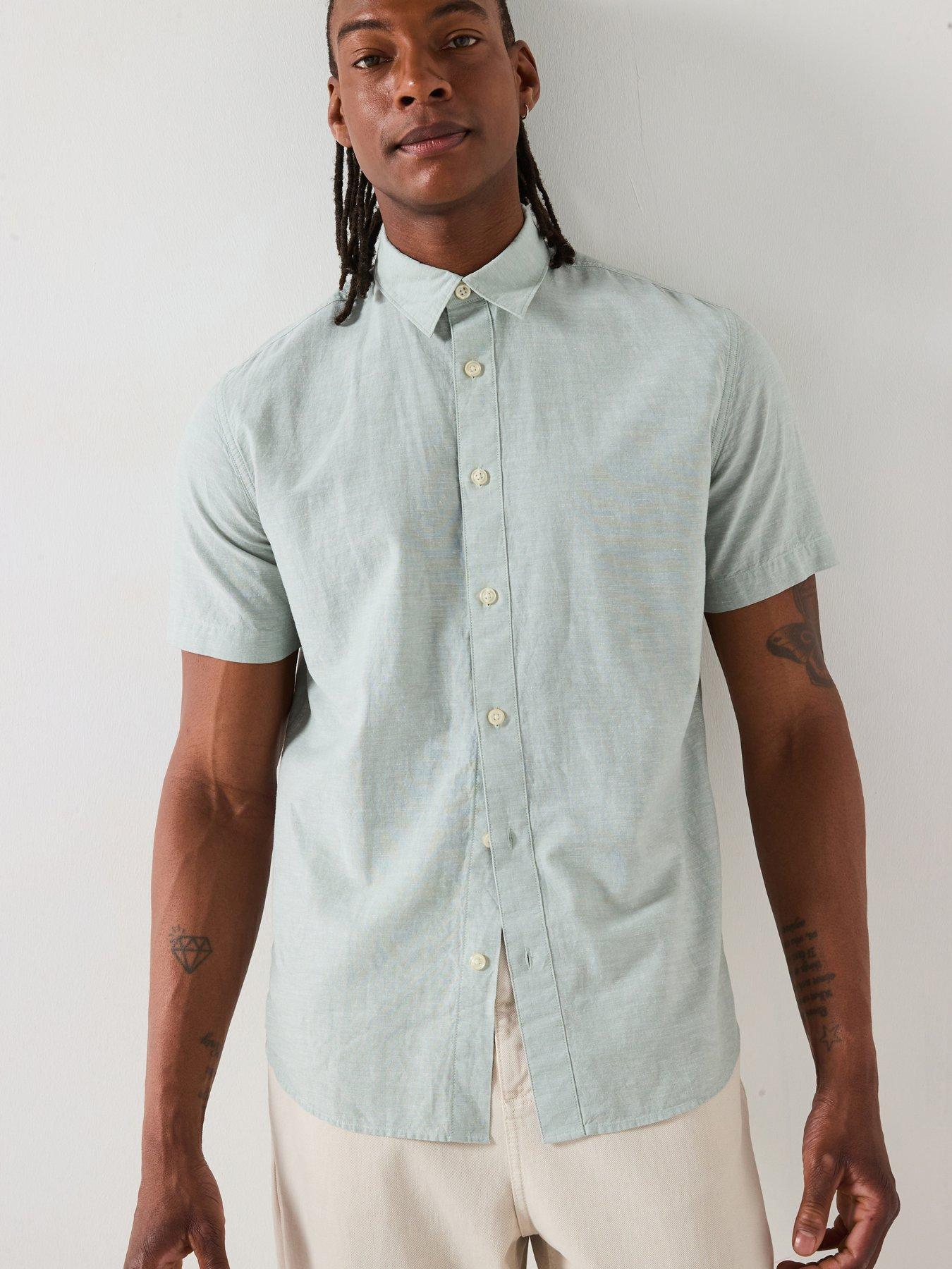 selected-homme-regular-fit-short-sleeve-shirt-light-green