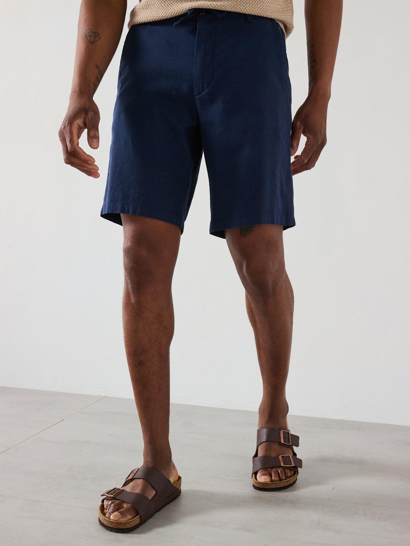 selected-homme-regular-fit-brody-linen-shorts-navy